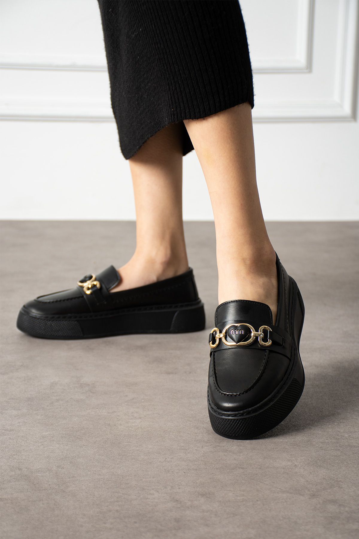 diya shoes Siyah Anneler Günü Hediye Günlük Ayakkabı Loafer Ayakkabı