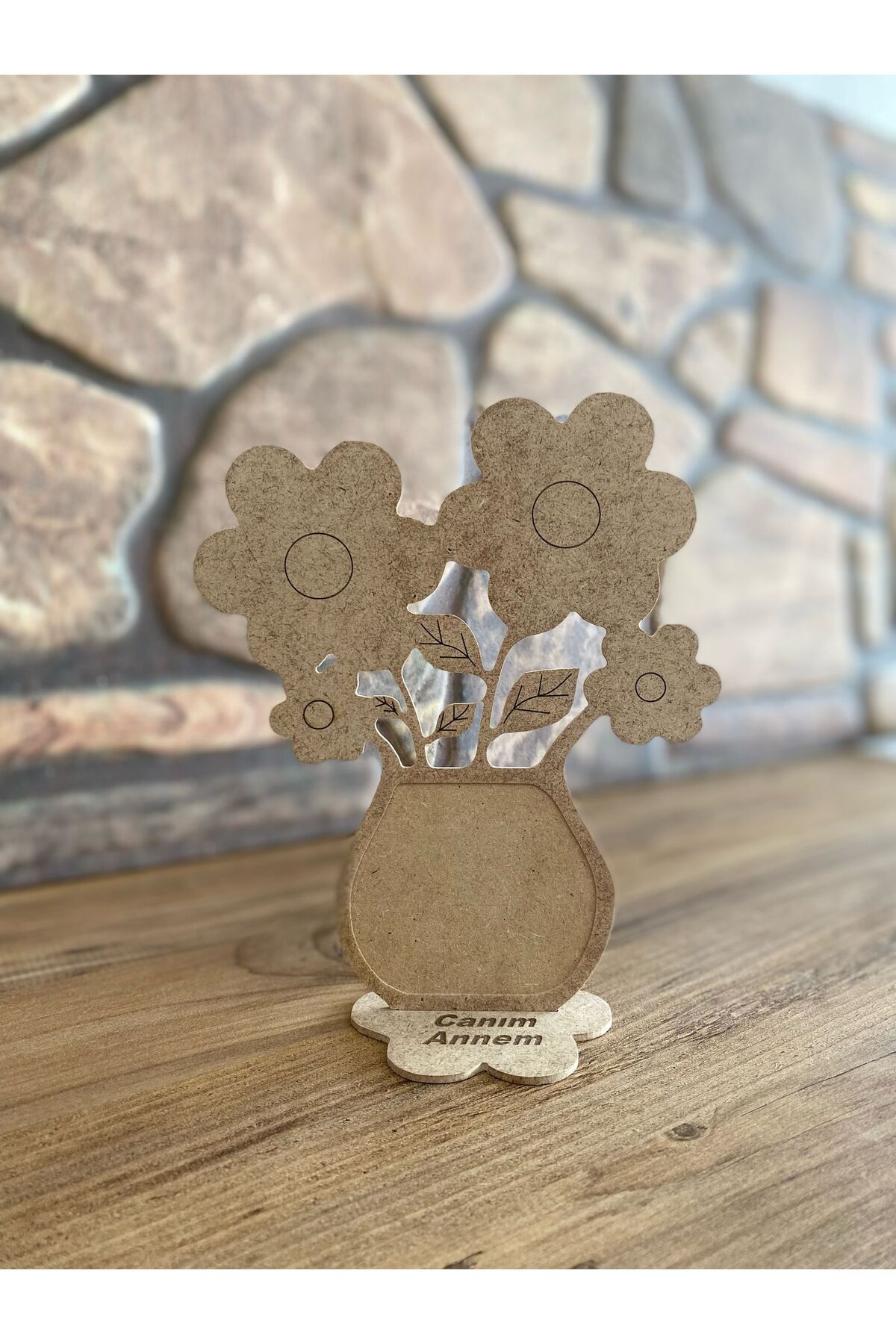 Geef Wood Art Canım Annem Yazılı Ahşap Figür – Anneler Günü İçin Boyanabilir Set (20 Adet)