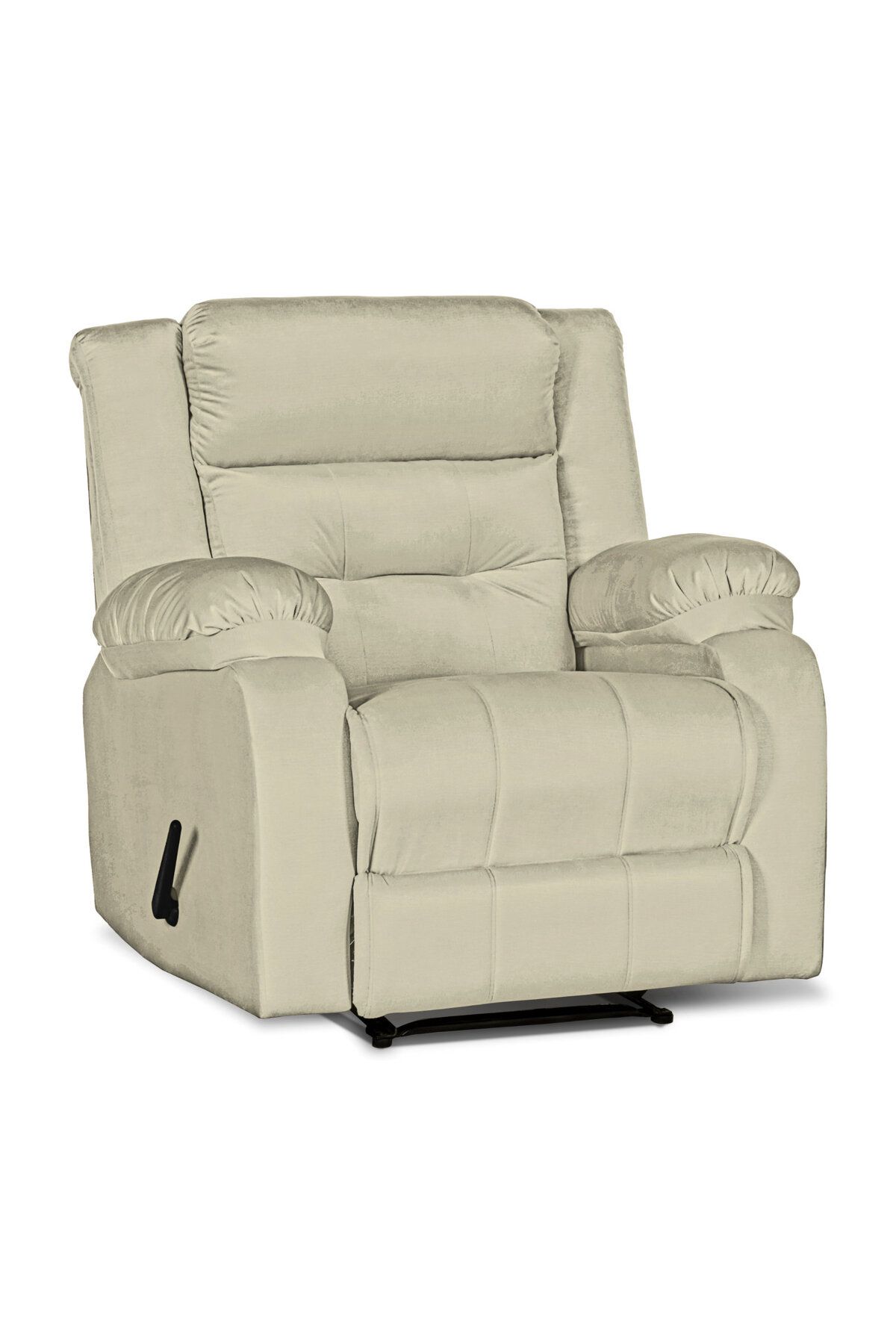 Lazy Vibes-MNZ3 | Velvet Rocking & Rotating Recliner Chair - Light Beige Lazy Vibes 3