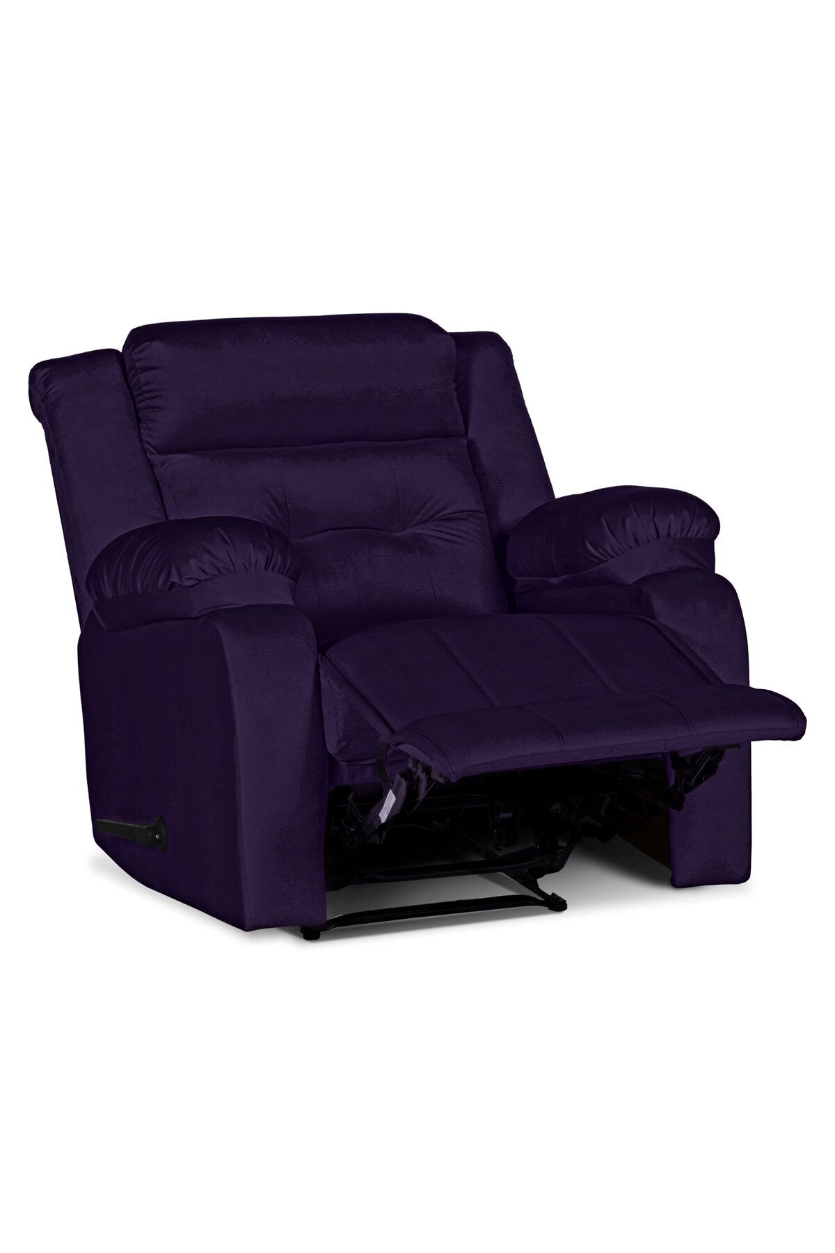 Lazy Vibes-MNZ3 | Velvet Rocking & Rotating Recliner Chair - Dark Purple Lazy Vibes 5