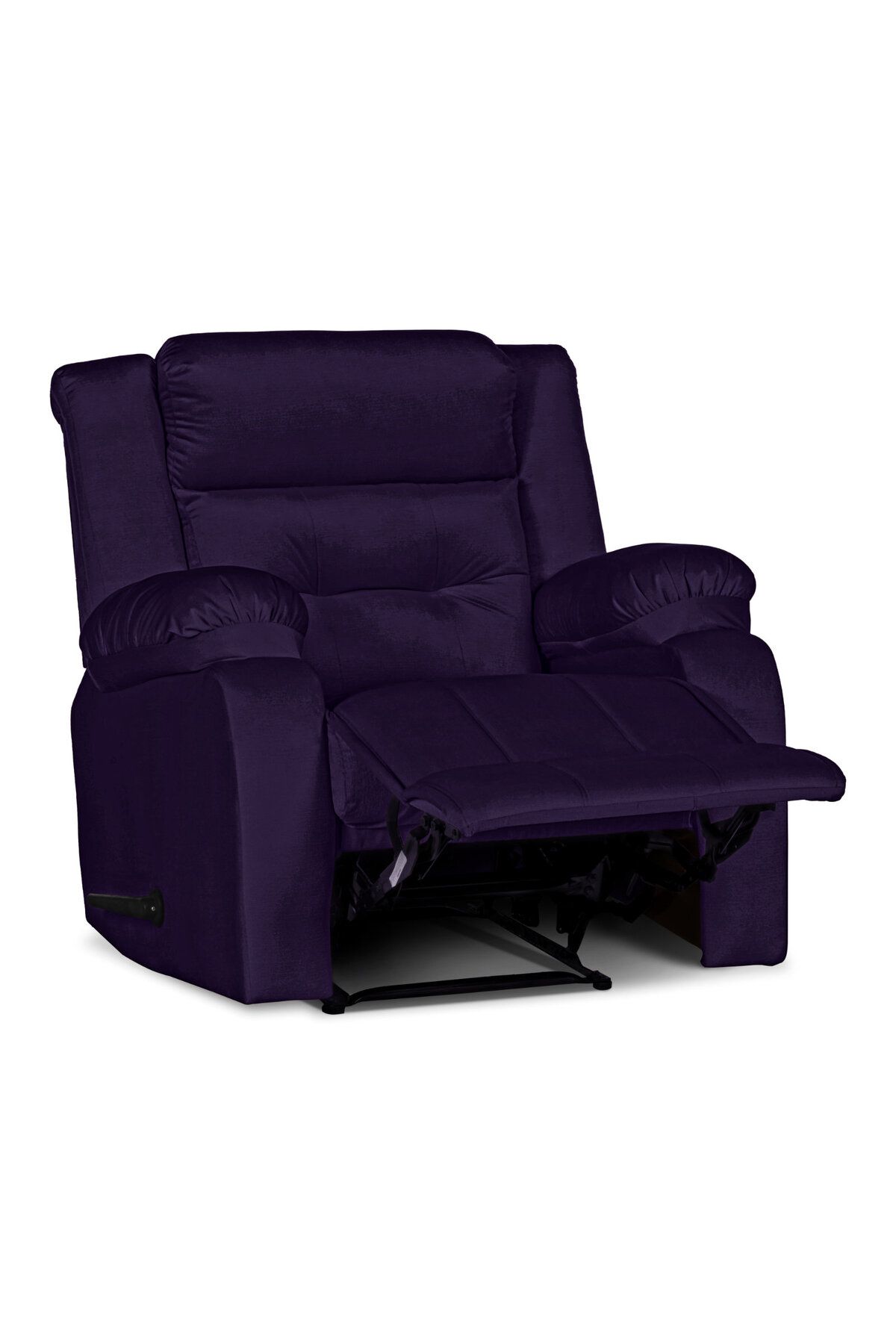 Lazy Vibes-MNZ3 | Velvet Rocking & Rotating Recliner Chair - Dark Purple Lazy Vibes 2