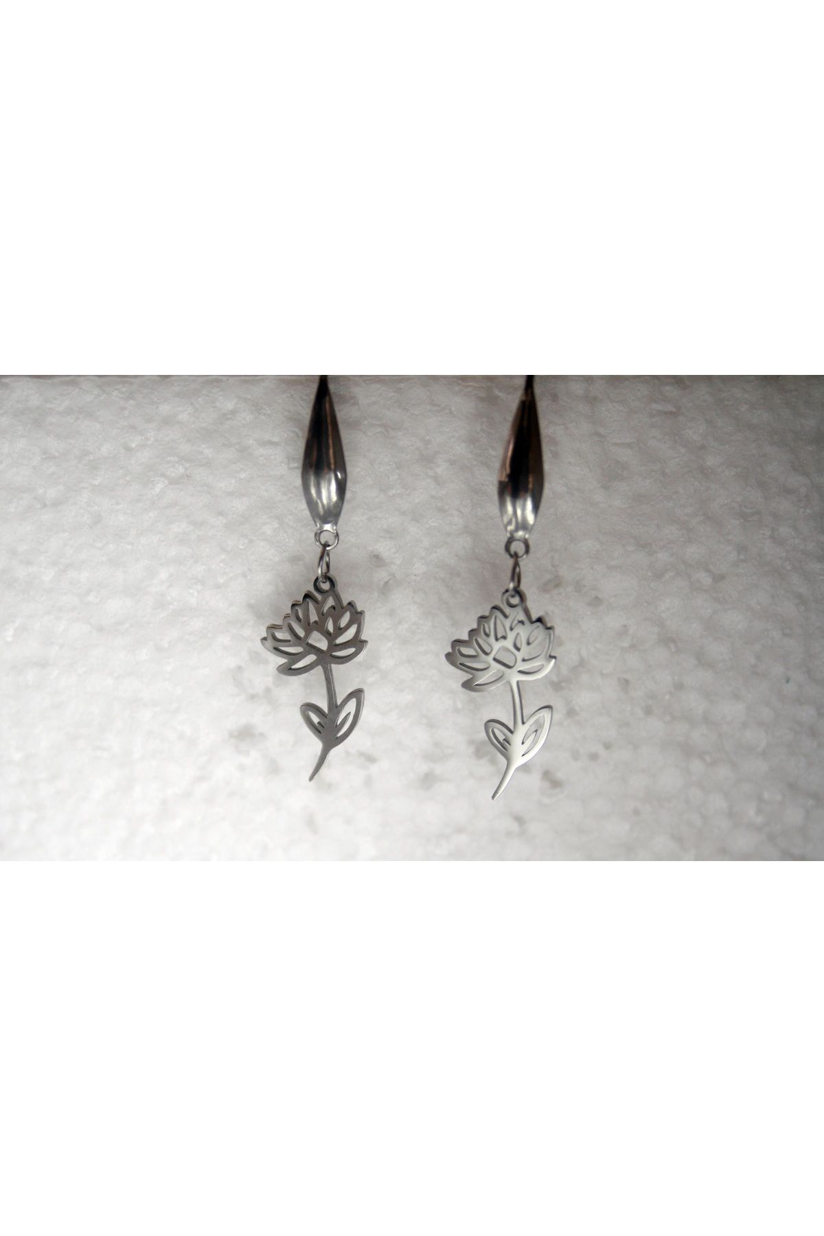 stainless steell çiçek şekli çelik küpe