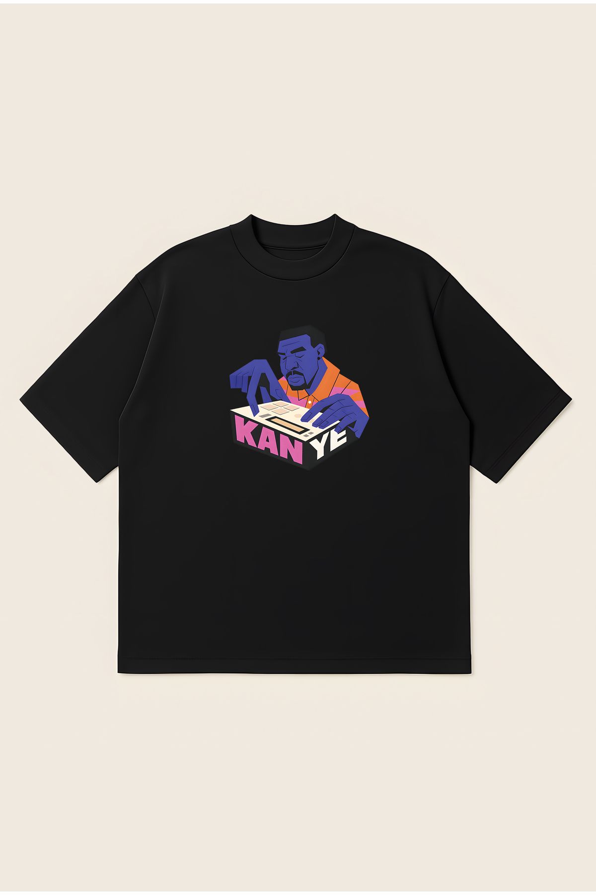 Moon Dancer Kanye Unisex Oversize Baskılı Boxy Fit Kalın Kumaşlı T-shirt