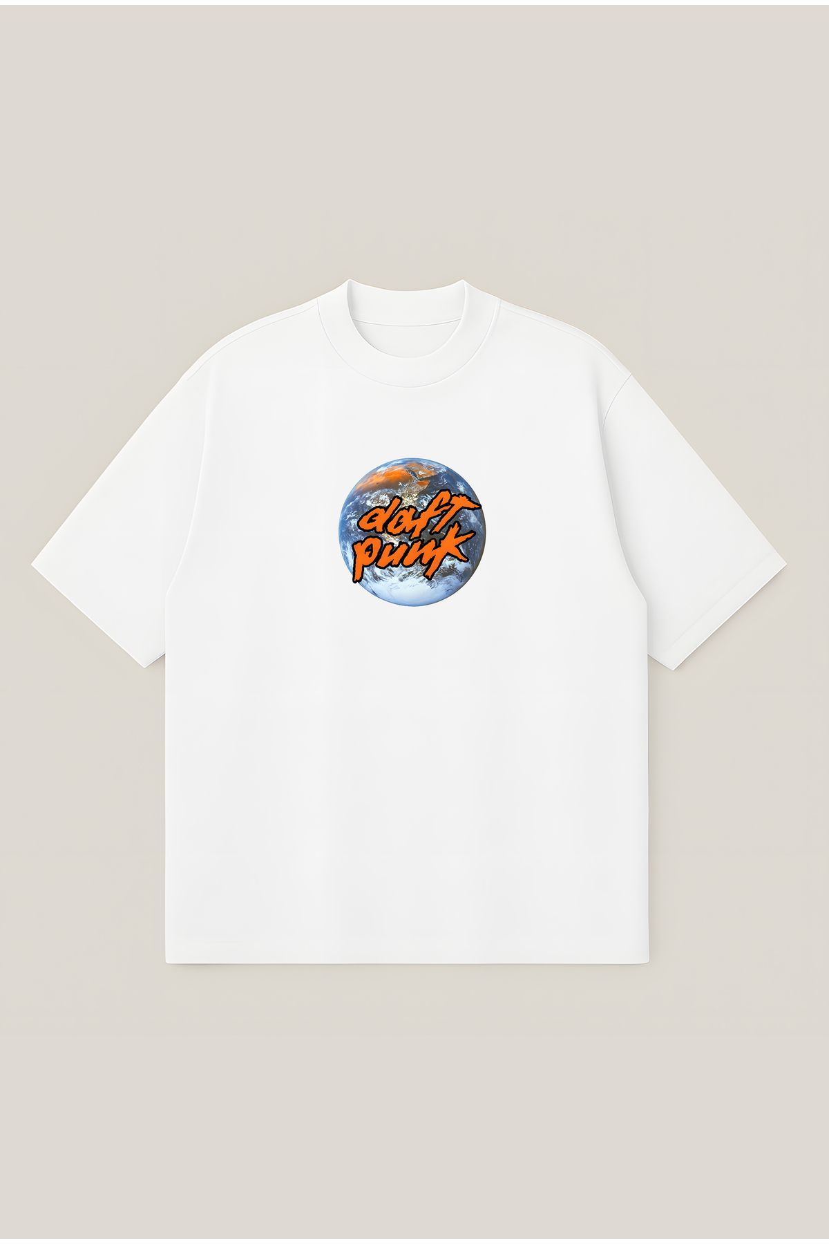 Moon Dancer Daft Punk Unisex Oversize Baskılı Boxy Fit Kalın Kumaşlı T-shirt