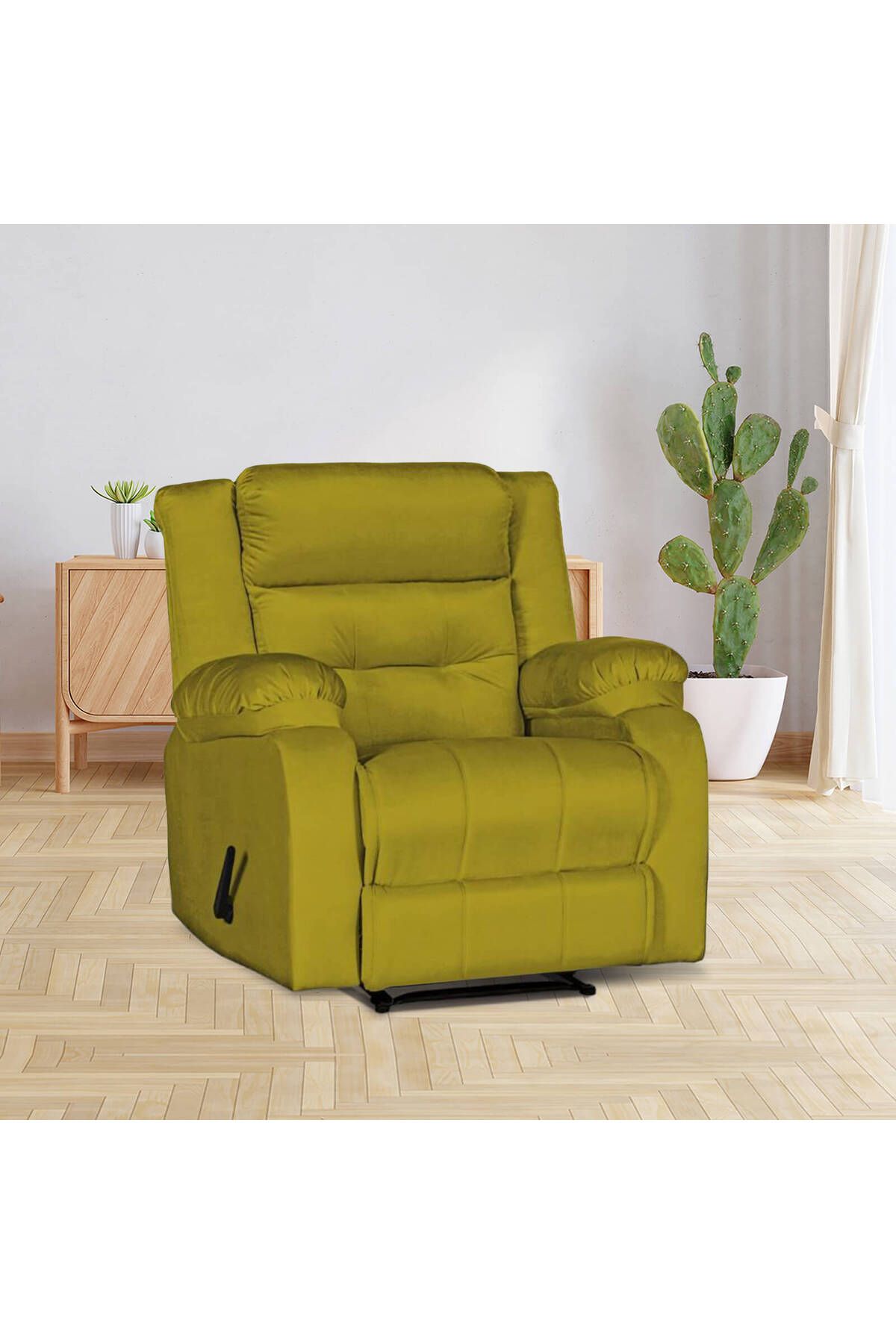 Lazy Vibes-MNZ3 | Velvet Rocking & Rotating Recliner Chair - Gold Lazy Vibes 1