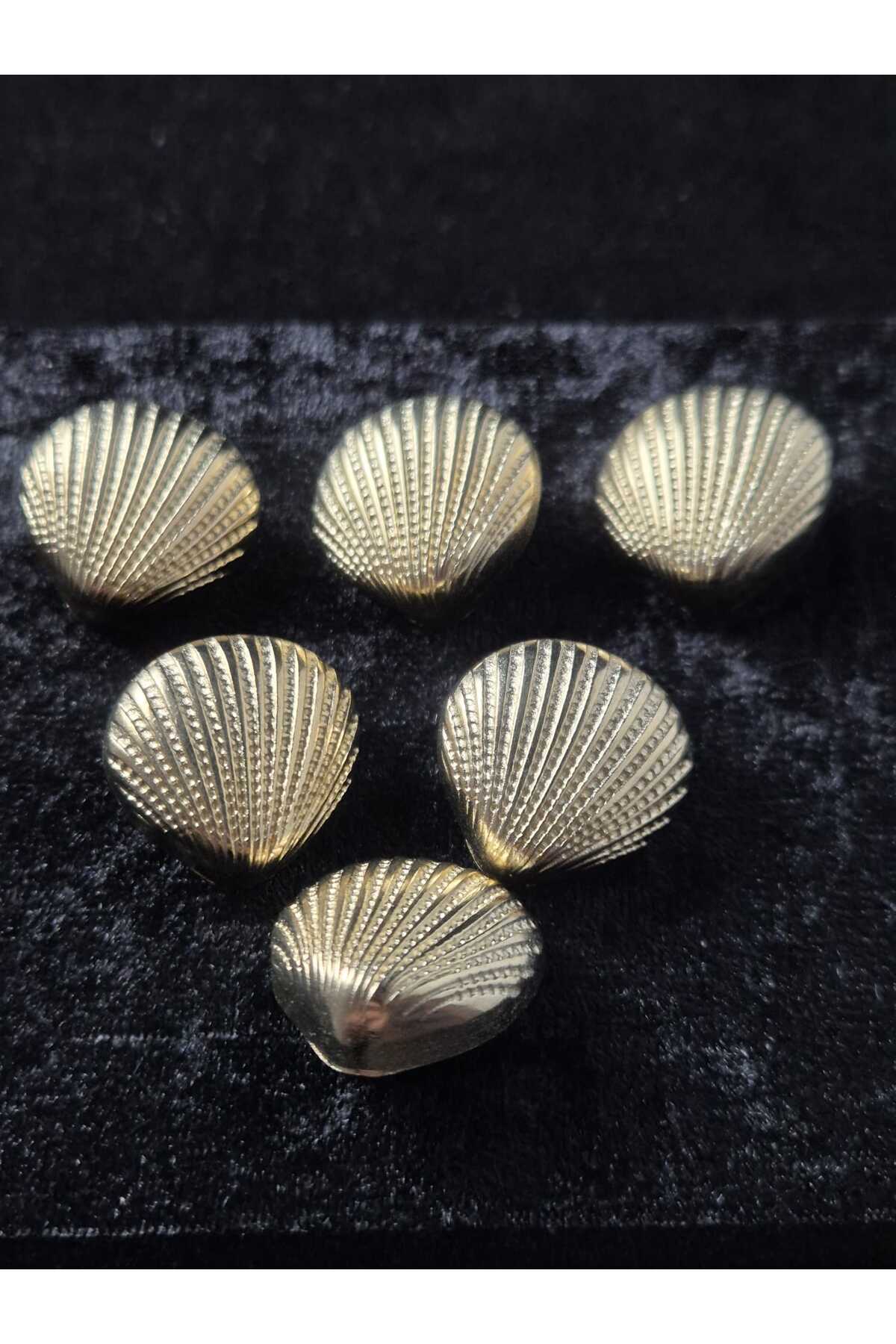 KULMAÇ AKSESUAR Gold Istiridye Düğme ( 6'lı Seri )