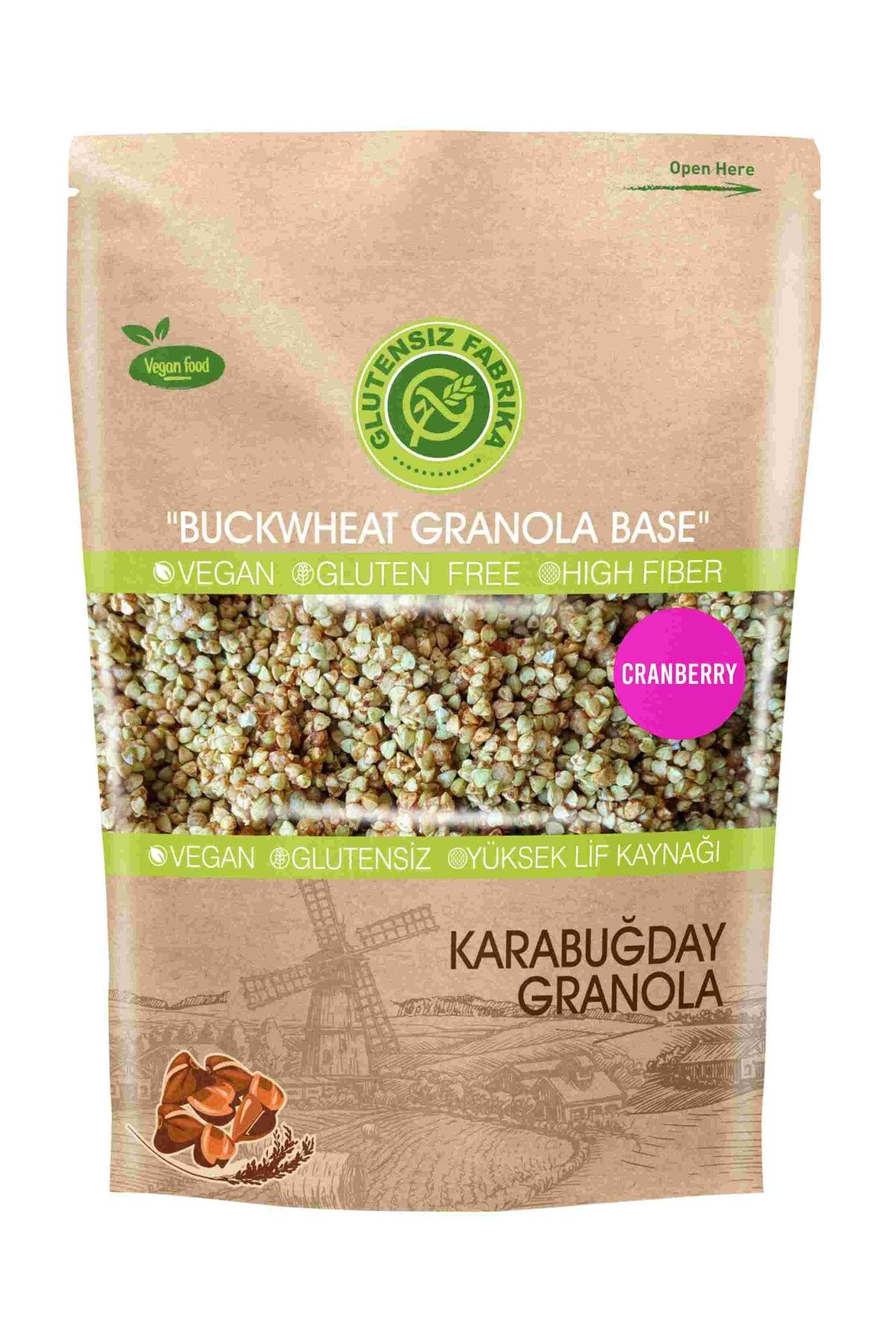 GLUTENSİZ FABRİKA Cranberryli Yulaf & Karabuğday Granola 300 gram