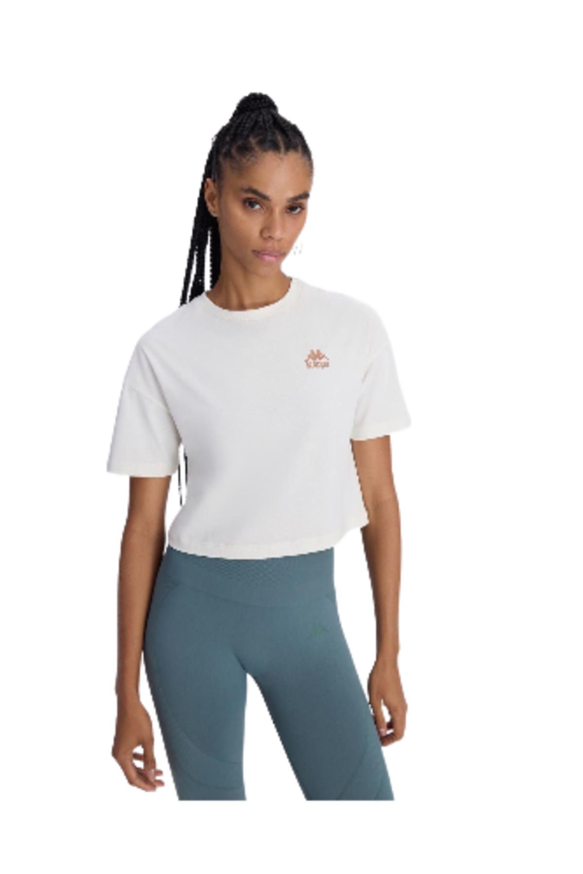 Kappa Authentic Aster Kadın Beyaz Comfort Fit Tişört