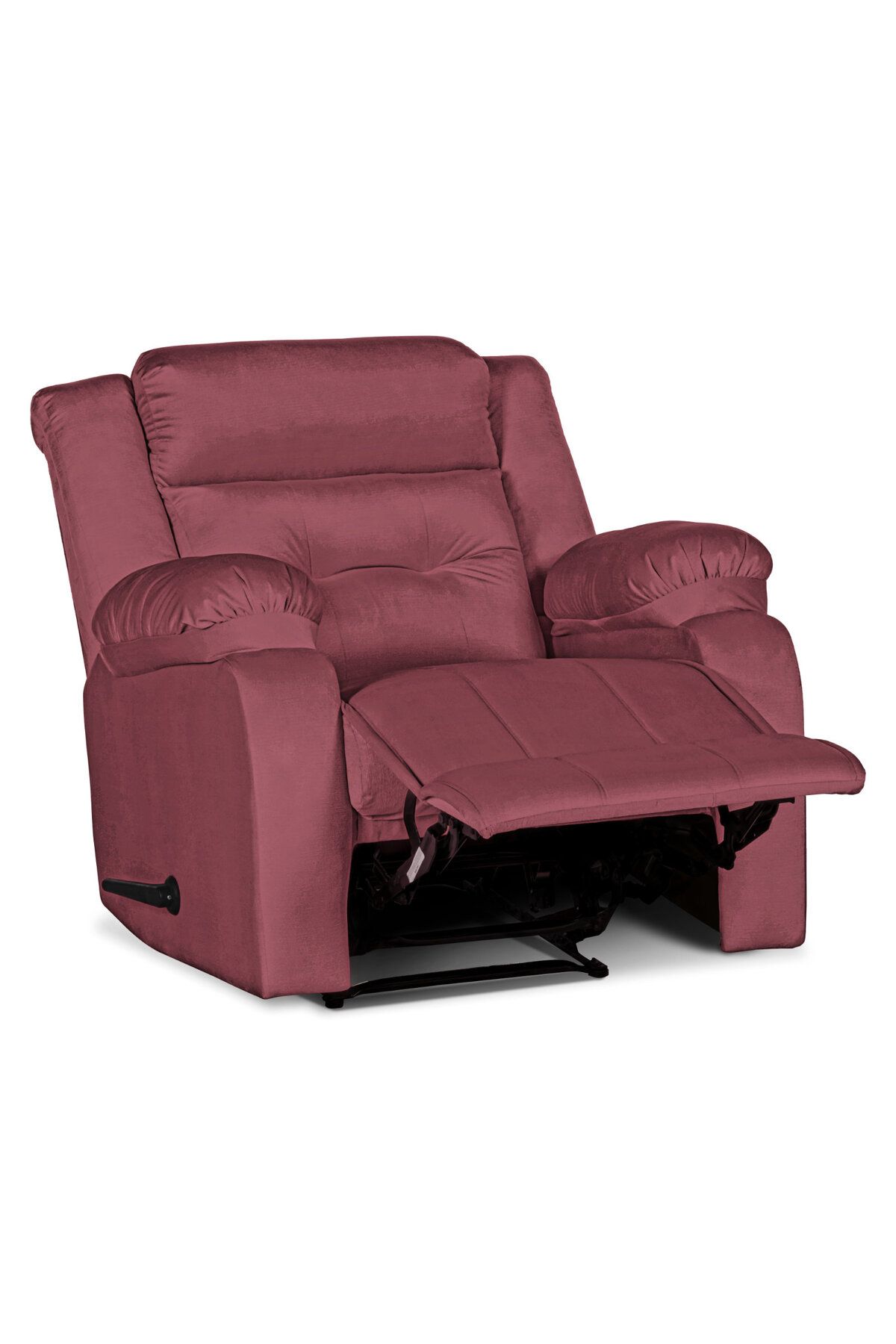 Lazy Vibes-MNZ3 | Velvet Rocking & Rotating Recliner Chair - Dark Pink Lazy Vibes 5