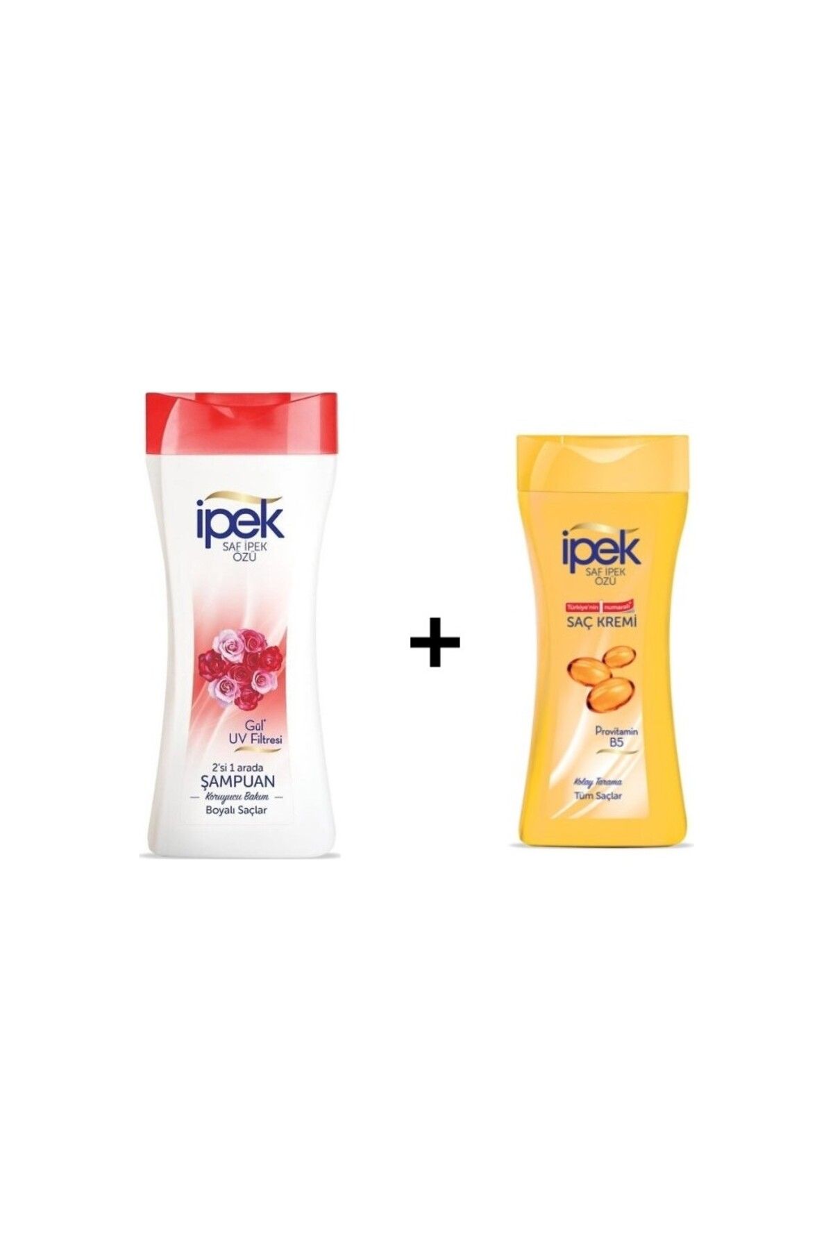 İpek İpek Gül Uv Filtresi 2'Si 1 Arada Şampuan 450 Ml +İpek Saç Kremi 480 Ml--2'Li Set