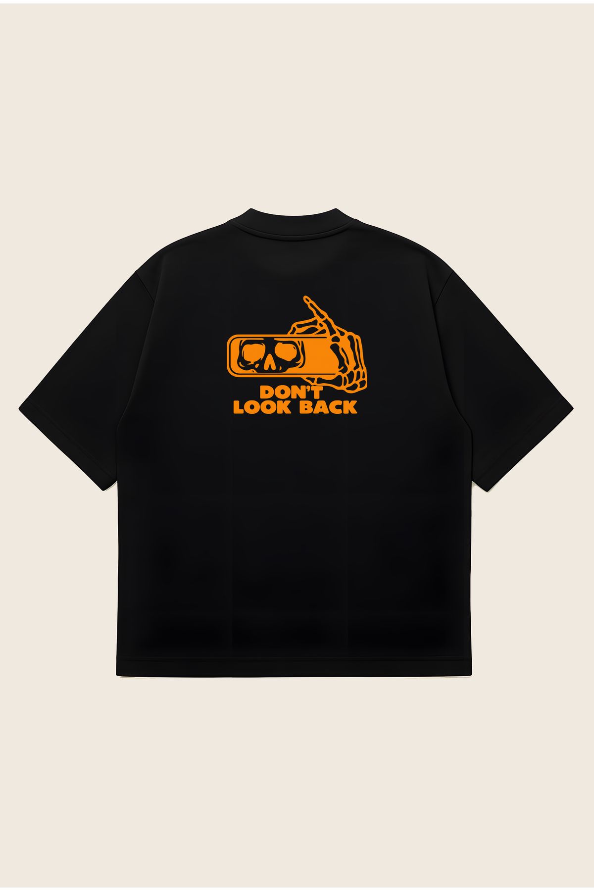 Moon Dancer Dont Look Back Unisex Oversize Baskılı Boxy Fit Kalın Kumaşlı T-shirt