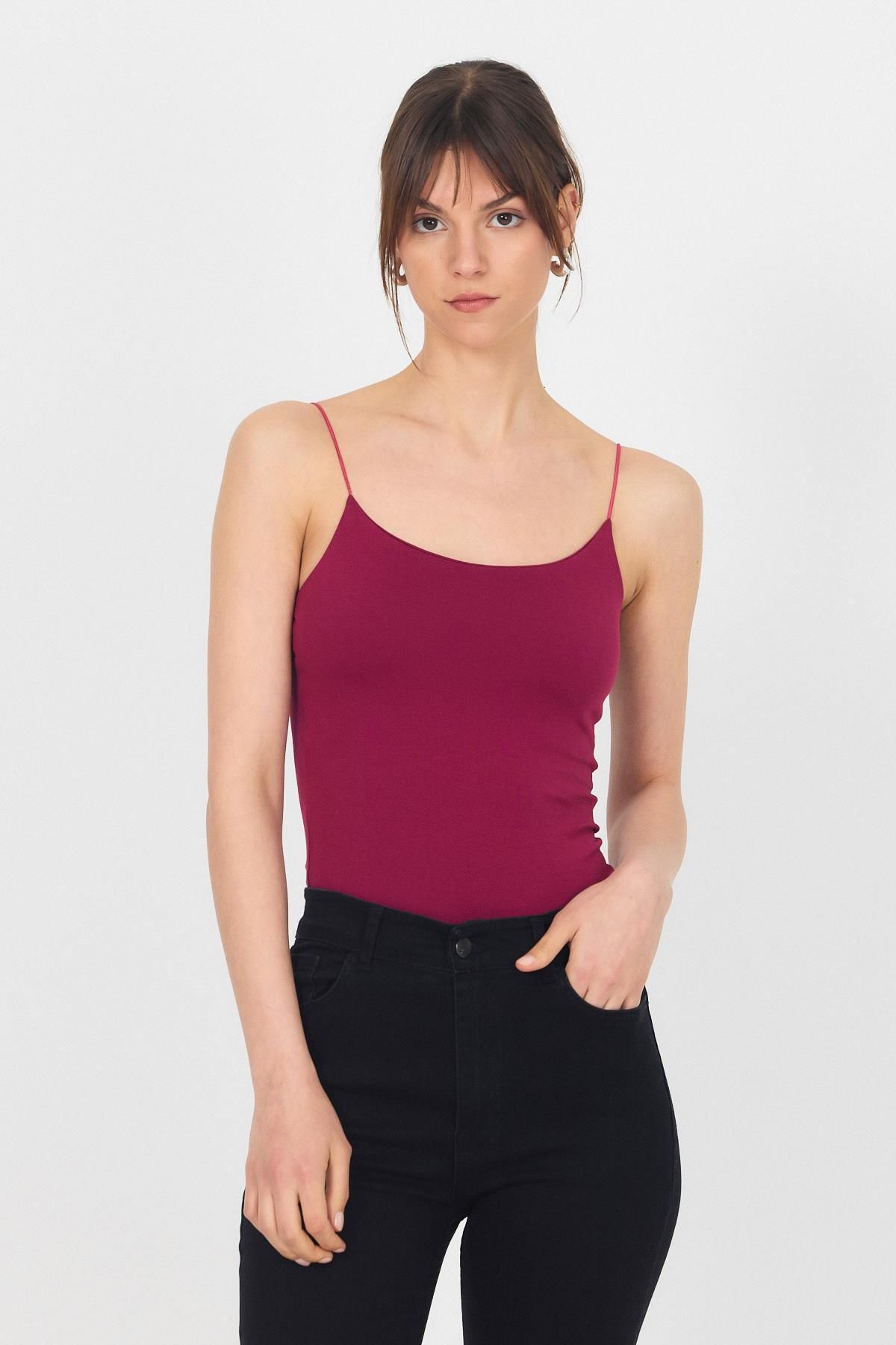 Rays Bordo İnce Askılı Basic Atlet 848