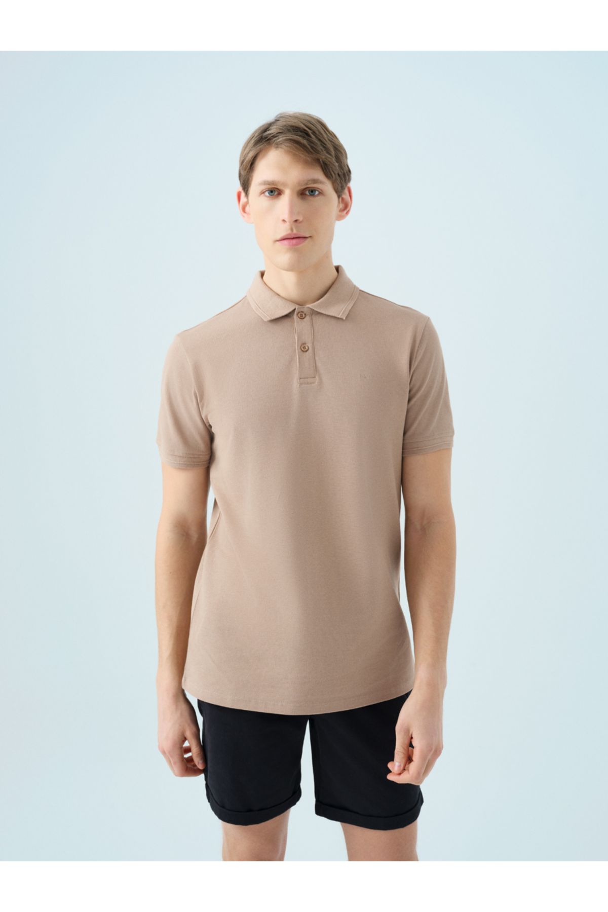 Loft 2035136 Bej Erkek %100 Pamuk Polo Yaka T-shirt