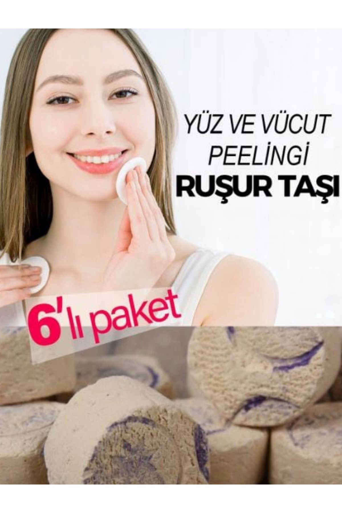 IKT Ruşur Taşı Beyazlatıcı Ölü Derilerden Arındırıcı Yüz ve Vücut Peelingi 6 adet