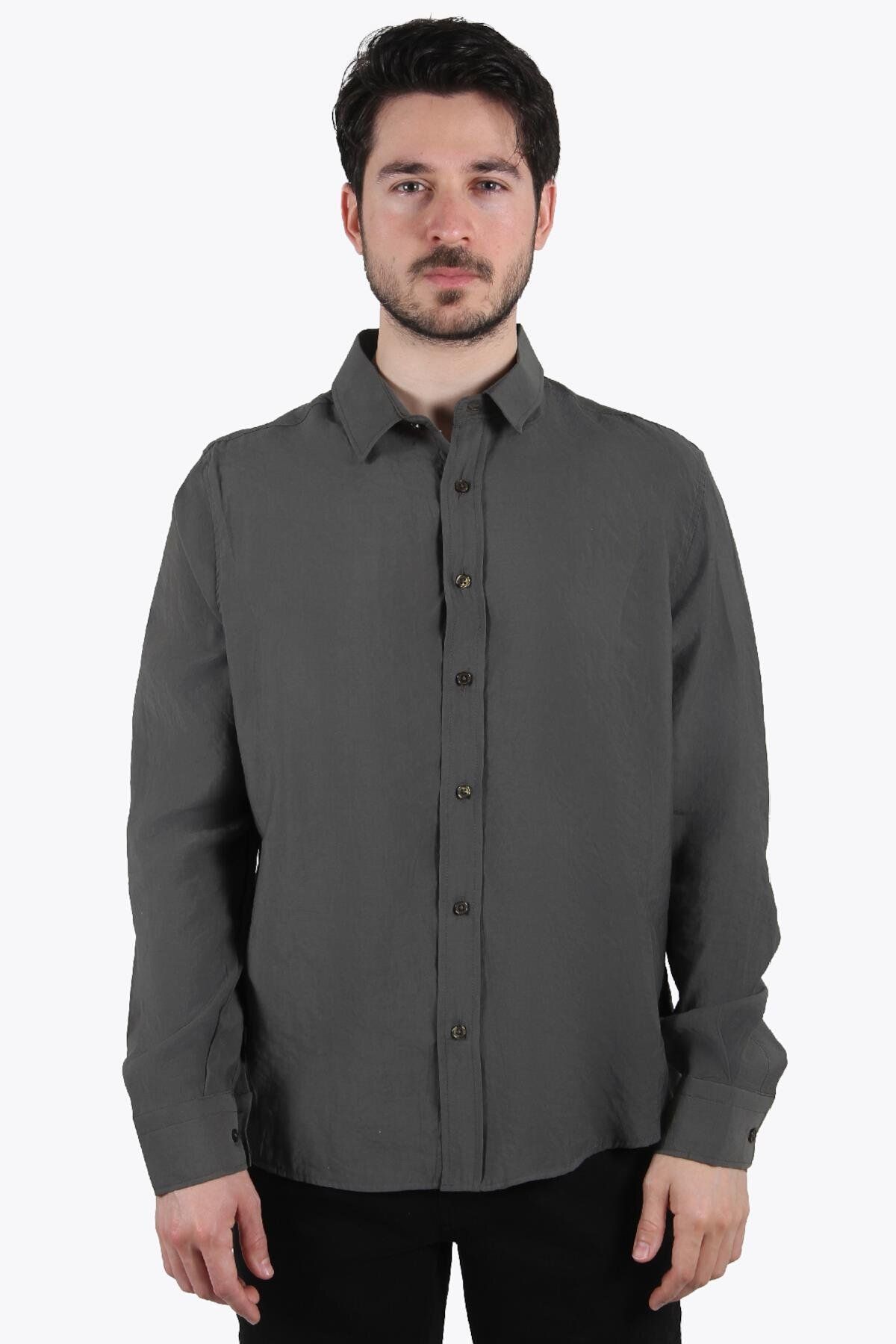 Mckanzie Cămașă Modal Cu Mânecă Lungă 8254 - Croială Relaxată Masculin - XL