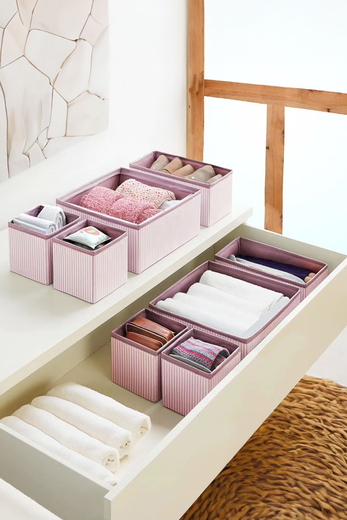 ESTİ 4'lü Çekmece Düzenleyici Organizer Set - Pembe