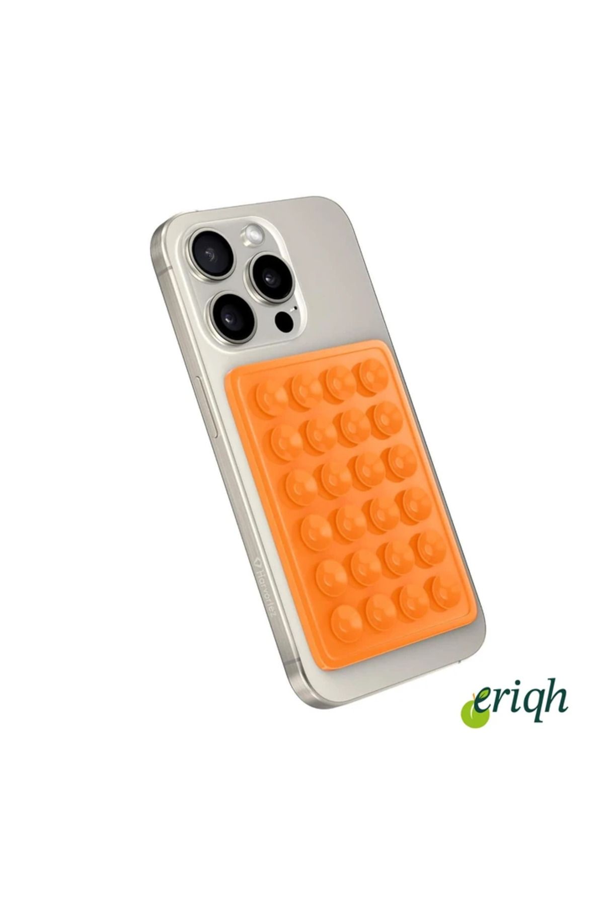 eriqh Telefonunuz Için Pratik Ve Güçlü Tutunma Silikon Vantuz Turuncu