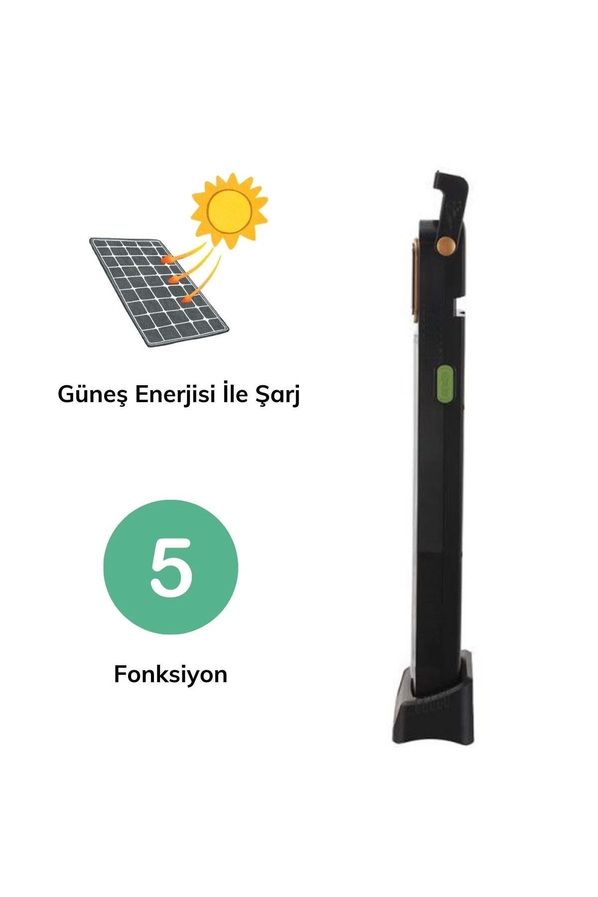 Easy Tedarik 5 Fonksiyonlu Güneş Enerjisi İle Şarj Olabilen 48 Ledli Işıldak,aydınlatma Pr-3838