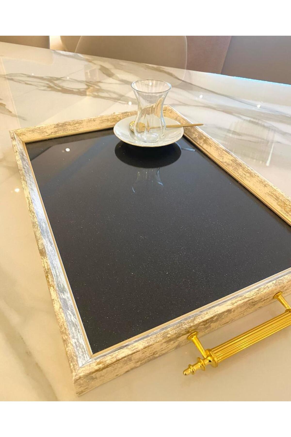 Mirsa Global-Glitter Tea Tray, Luxury Tea Tray, Presentation Tray 3