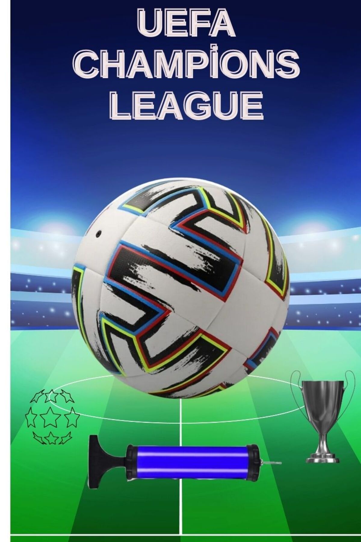starex uefa şampiyonlar ligi futbol topu ultra profesyonel top 430 gram pompa hediyeli