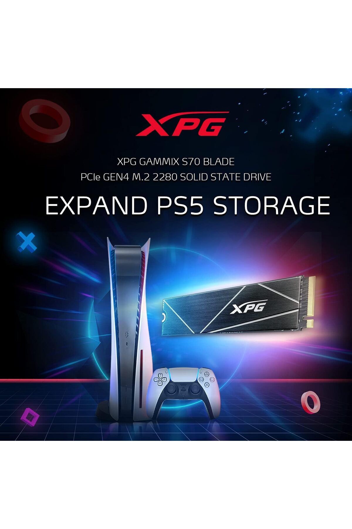 XPG-GAMMIX S70 Blade 1TB - Compatible with PS5, PCIe Gen4 M.2 2280 Internal Gaming SSD with Speeds u 5