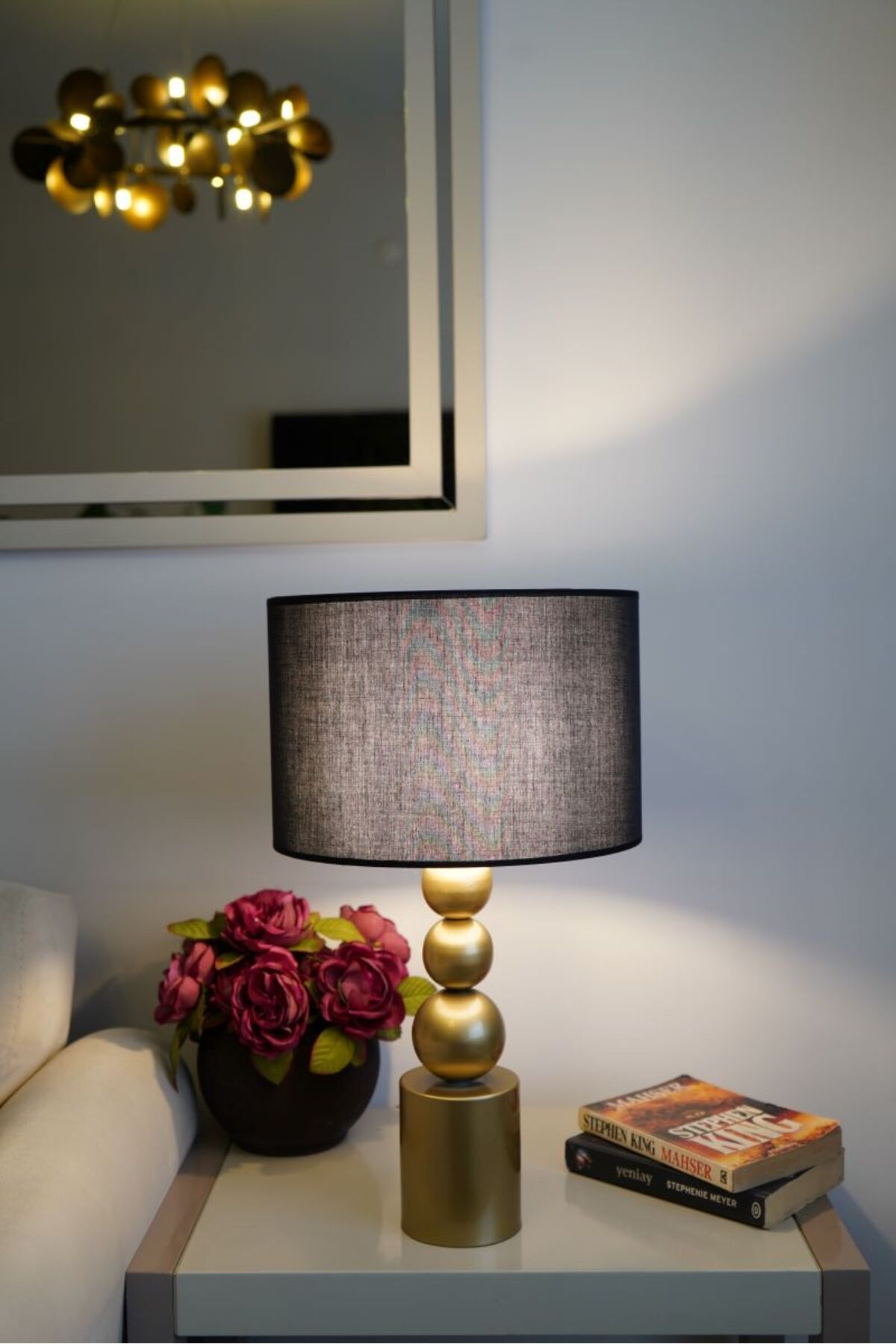 retro home design Özel Eskitme Ayaklı Kumaş Silindir Dekoratif Abajur Yatak Odası Salon