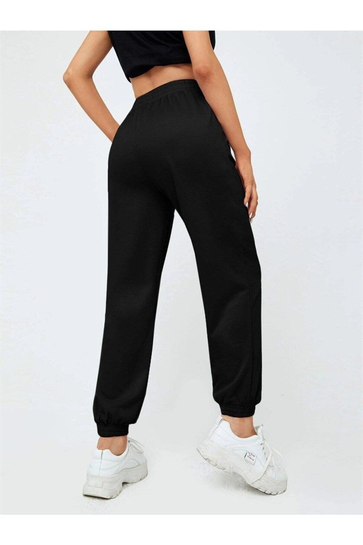 LC Waikiki LCWAIKIKI Basic Yeni Siyah Beli Lastikli Düz Jogger Yazlık Eşofman Altı Nefes Alabilen