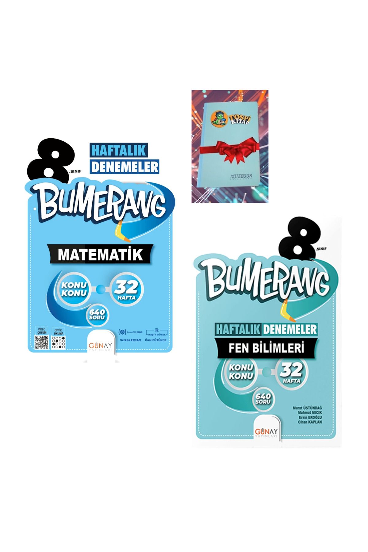 Günay Yayınları 8.Sınıf Bumerang 32’lik Haftalık MATEMATİK + FEN BİLİMLERİ Denemeleri (NOT DEFTERİ HEDİYE)