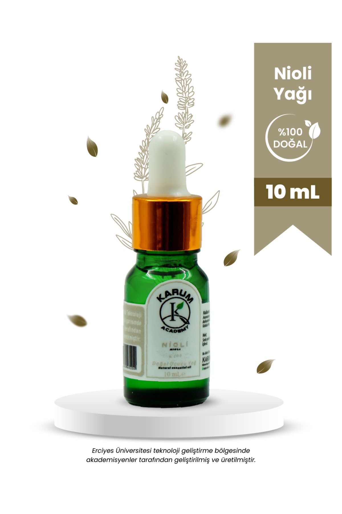 karum academy Aromaterapi %100 Doğal Cam Damlalıklı Nioli Uçucu Yağ 10ml