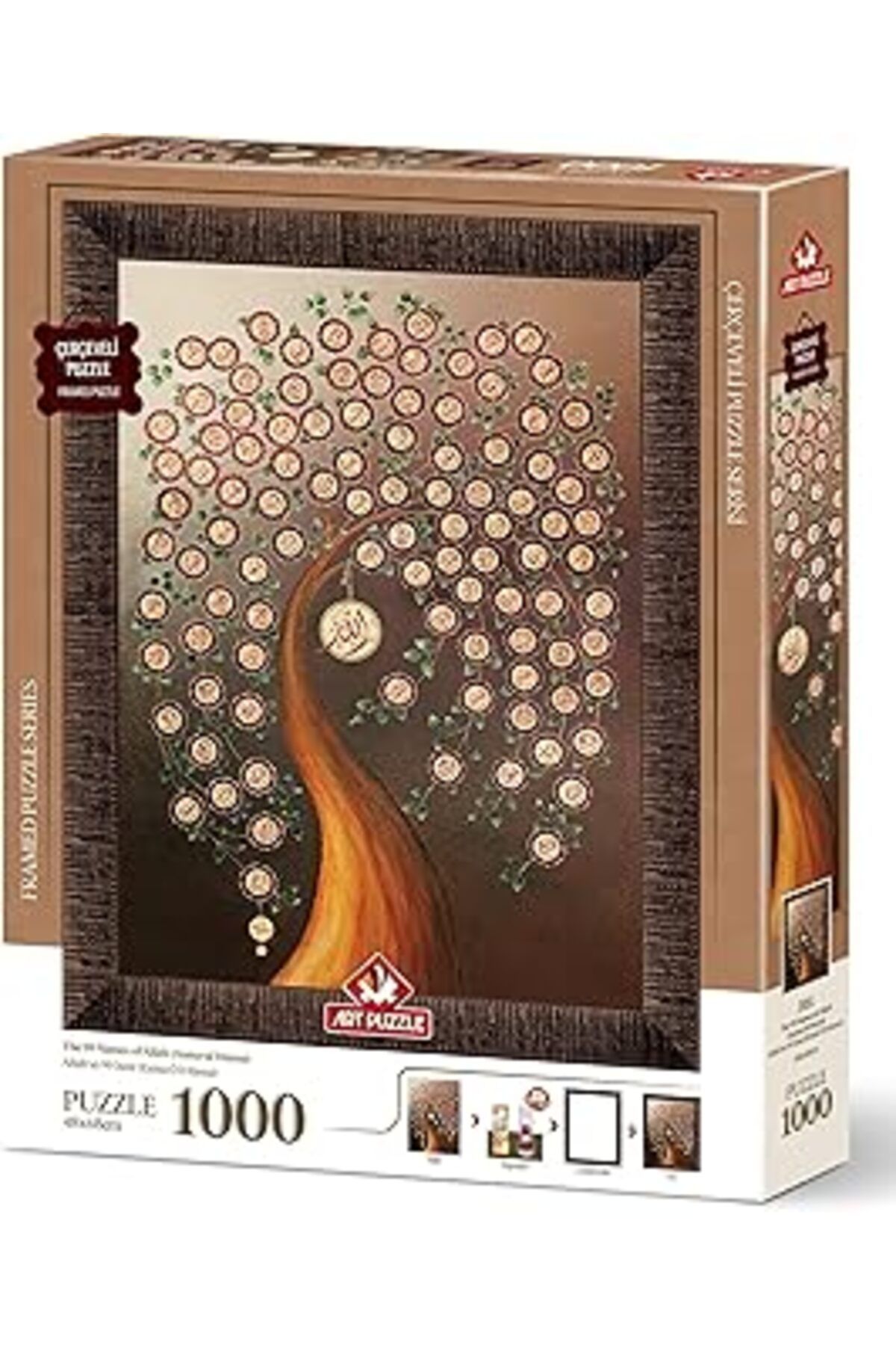 karadağsb Art Puzzle Allah'In 99 İsmi (Esma-Ül Hüsna) 1000 Parça Çerçeveli Puzzle