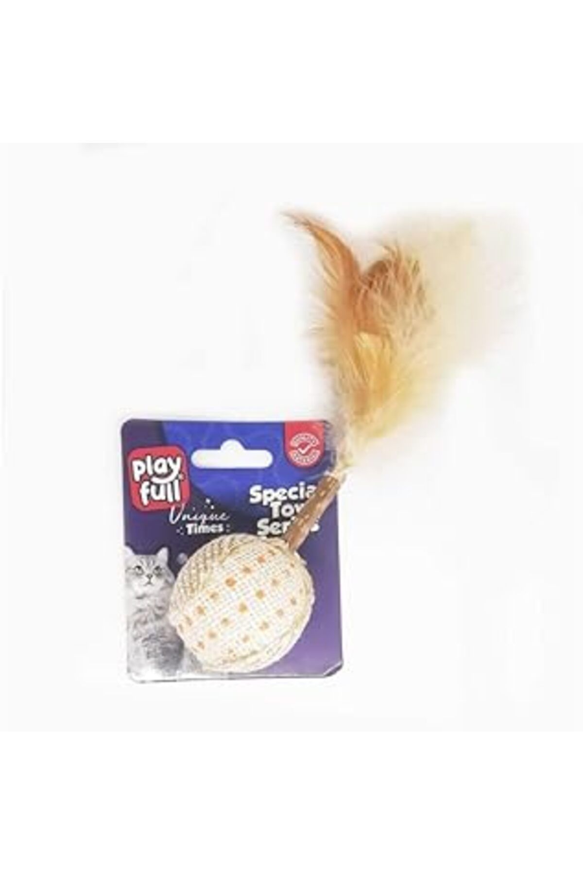 karadağsb Pf-4062 Playfull Ahşap Hasır Tüylü Kedi Oyuncağı 17 Cm