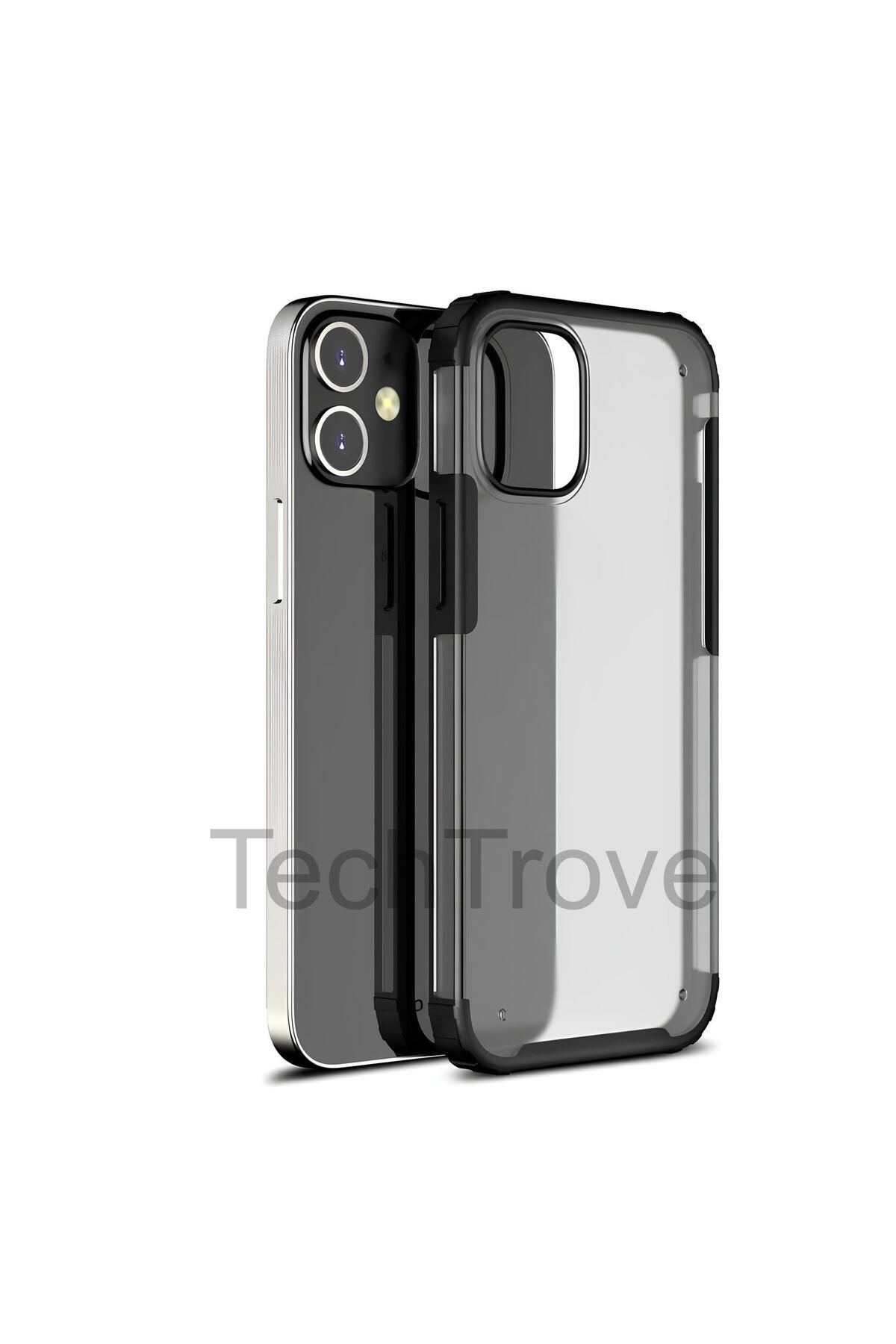 TechTrove Apple iPhone 12 Kılıf Extra Korumalı Arkası Şeffaf Slikon Kapak