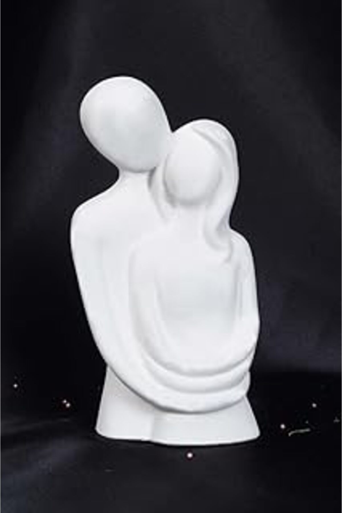 karadağsb Leptomeriya Lptoa17%100 Beton El Yapımı Özel Tasarım Sarılan Sevgililer, Beyaz, 22Cm X 8.5Cm