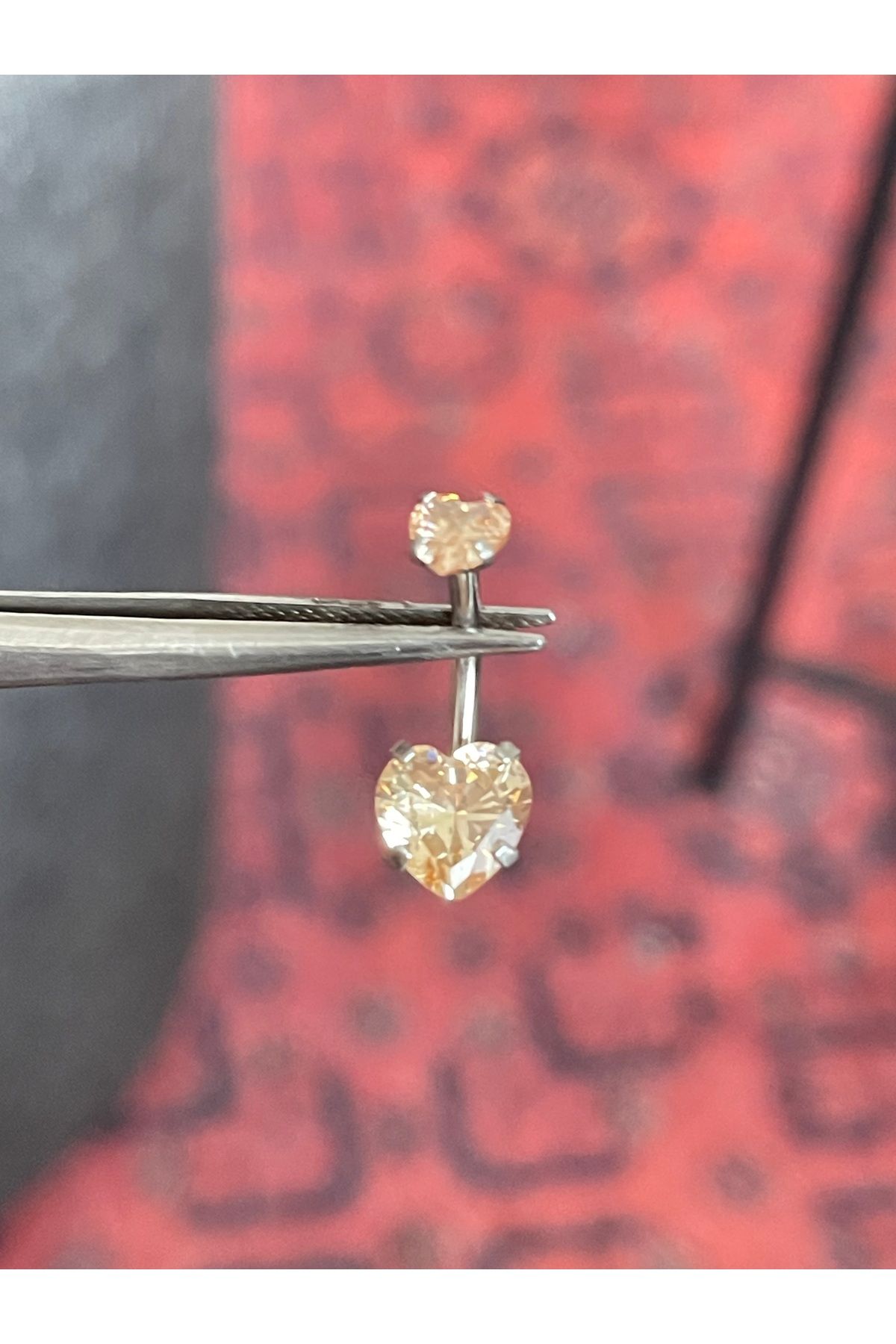 Rupen Kraft 316 L Cerrahi Çelik Piercing , Piercing Gümüş Renk , Taşlı Piercing