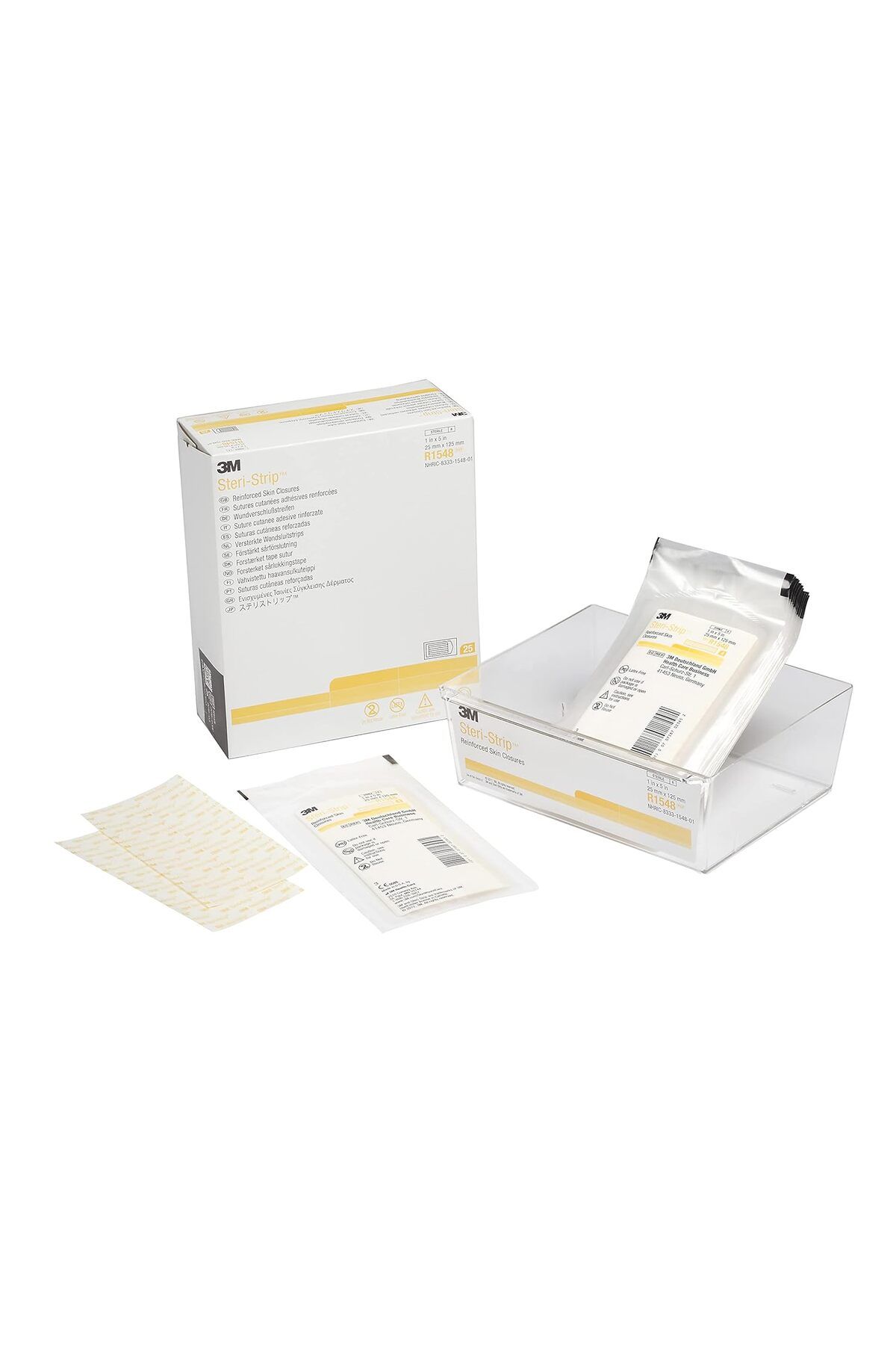 3M ™ Steri-Strip™ R1548, 1 ADET (25 mm x 125 mm), 4 Şerit/ 1 Zarf