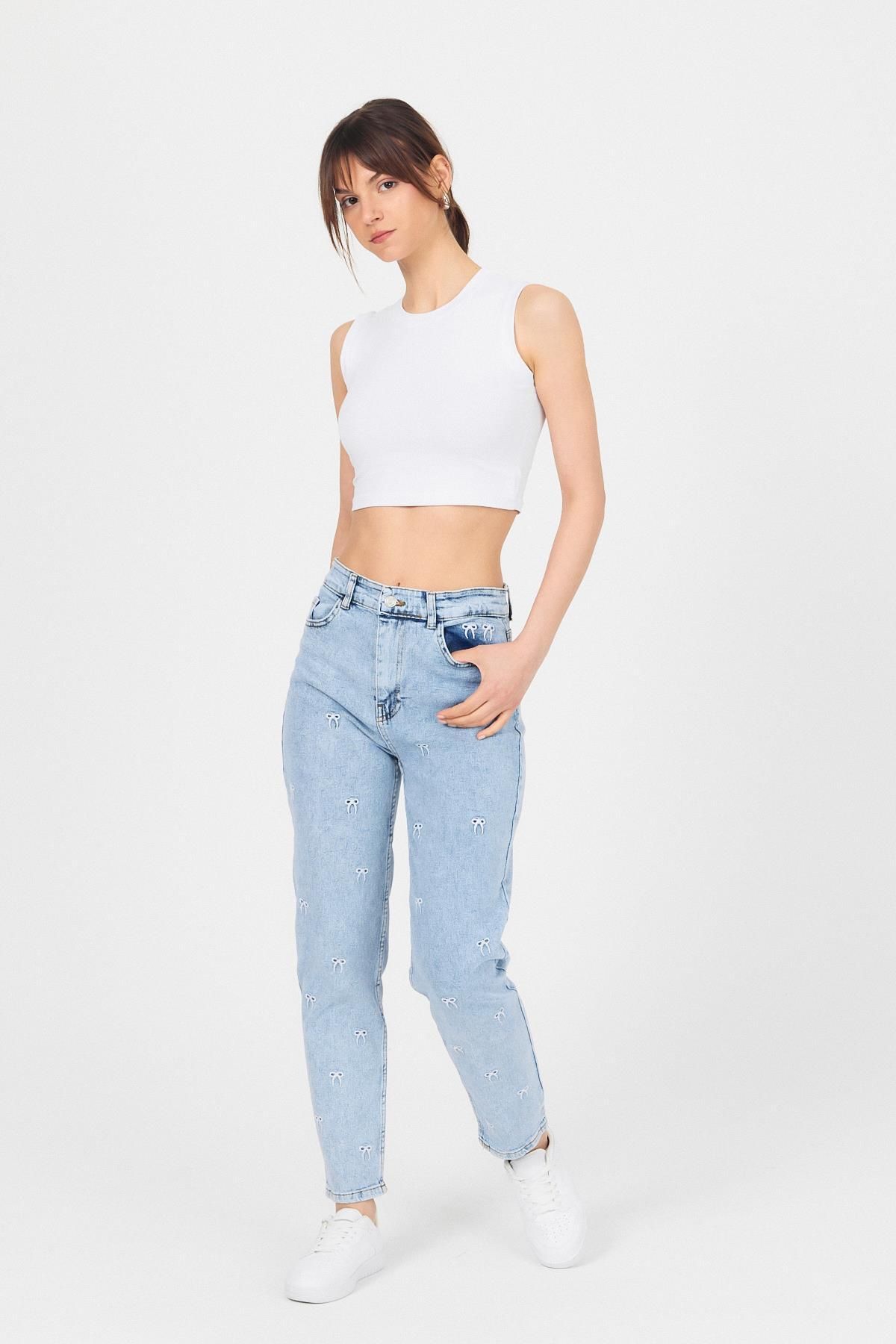 Rays Buzkar Fiyonk İşlemeli Boyfriend Jean 2229