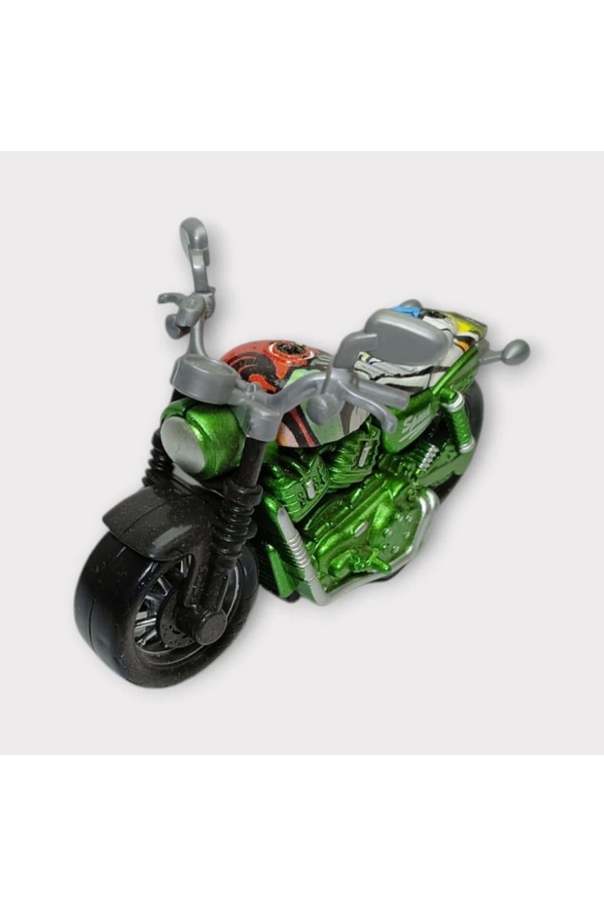 Tolzan Çek Bırak Custom Motorsiklet 9 Cm - Yeşil
