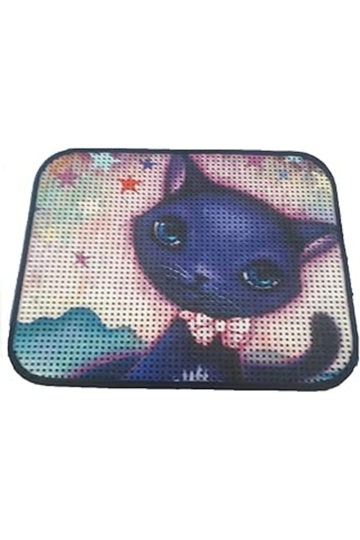karadağsb Miapet Elekli Desenli Kedi Tuvalet Önü Paspası 60 X 45 Cm Mavi Kedi