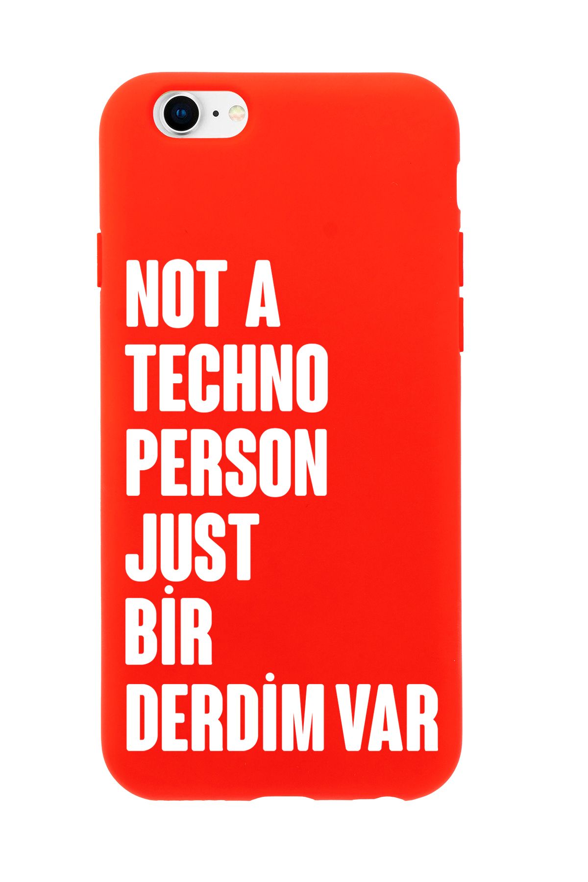 mooodcase iPhone 6 Plus / 6s Plus Uyumlu Not Techno Person Just Bir Derdim Var Desenli Telefon Kılıfı
