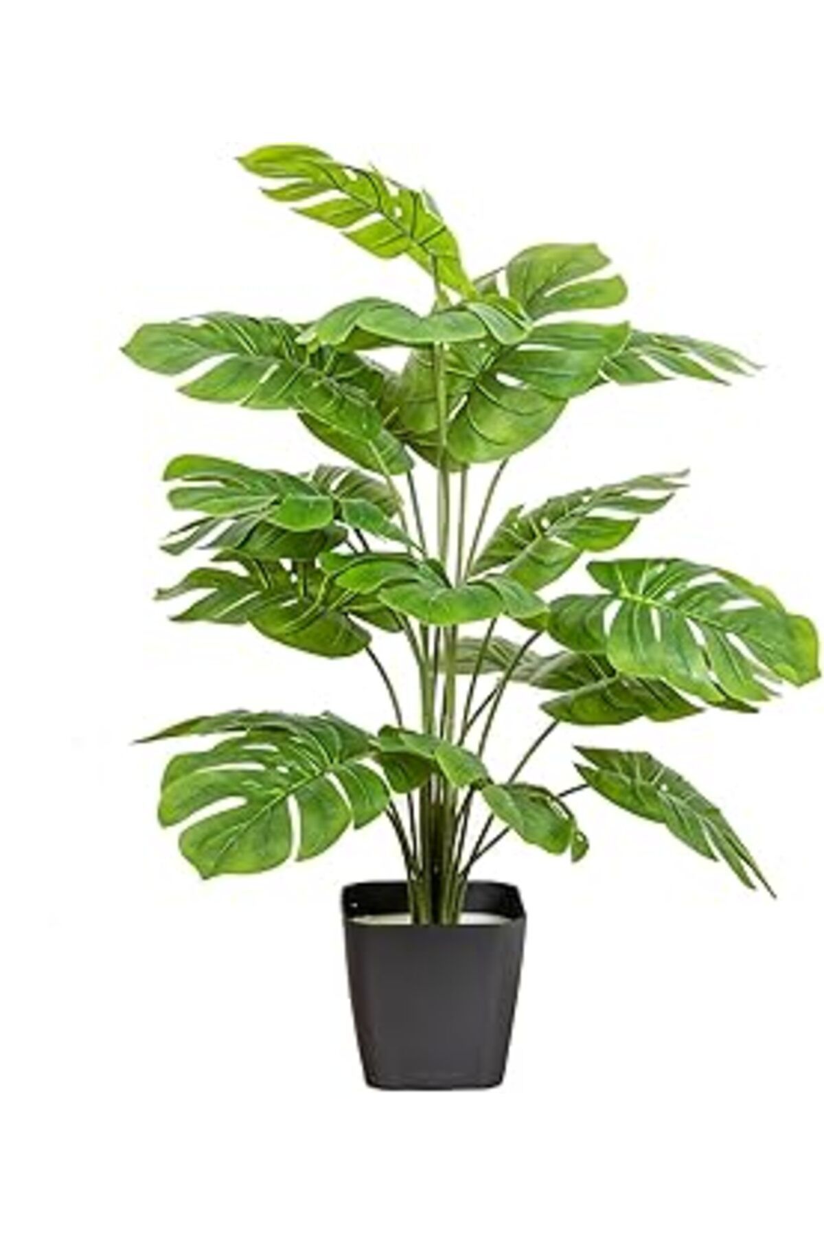 Mu Art Herdekora Yapay Deve Tabanı Bitkisi (Monstera Ağacı) 18 Yapraklı Yeşil 70 Cm.