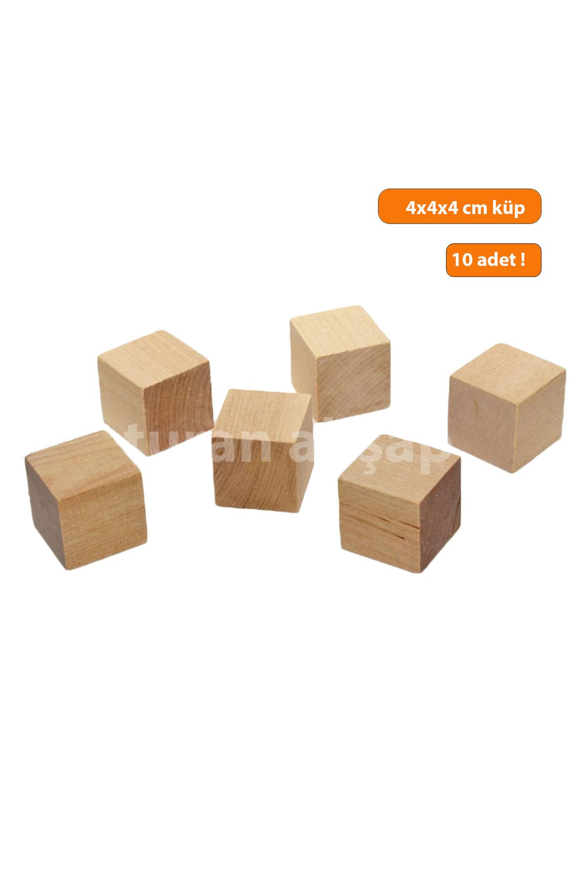 turanahşap Ahşap Küp 4x4x4 cm / 10 adet