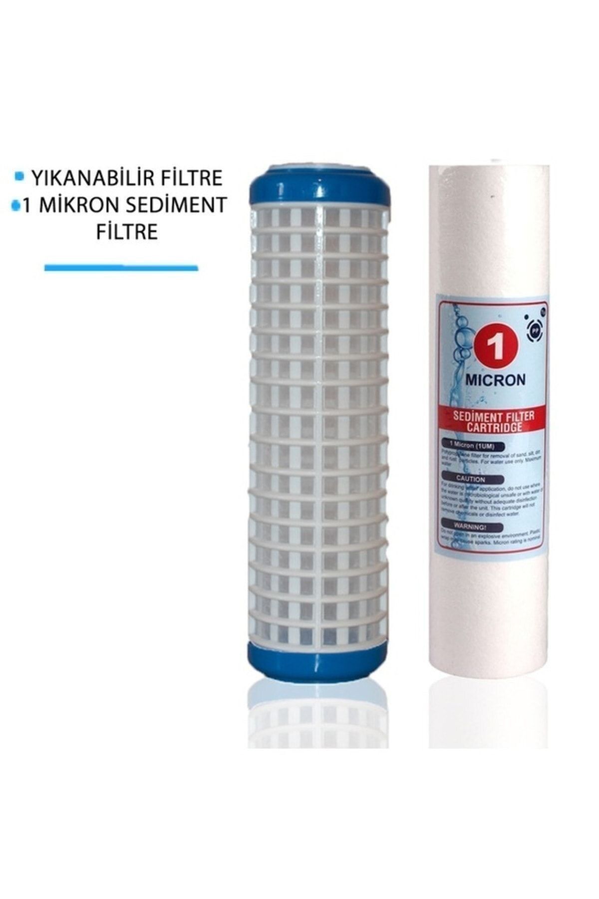 Filter Store Daire Bina Sayaç Girişi 10" Inch 2 Aşama ( Yıkanabilir , 1m Sediment ) Yedek Filtre Seti