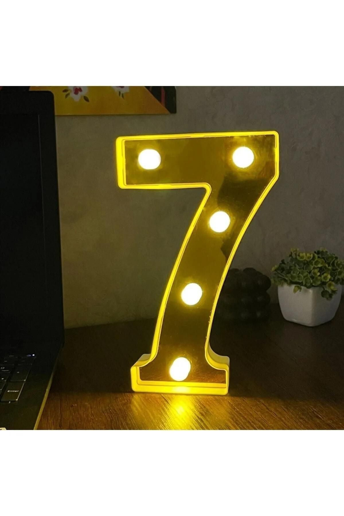bilger Büyük Boy Led Işıklı 3d Rakam Sayı Doğum Günü Kutlama Organizasyon Işıklı Sayı