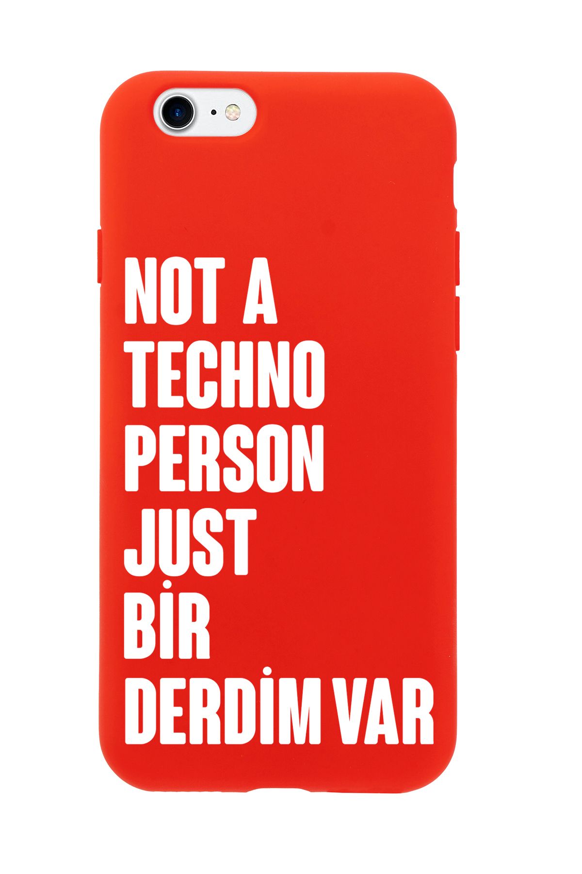 mooodcase iPhone 7 / 8 / SE Uyumlu Not Techno Person Just Bir Derdim Var Desenli Telefon Kılıfı