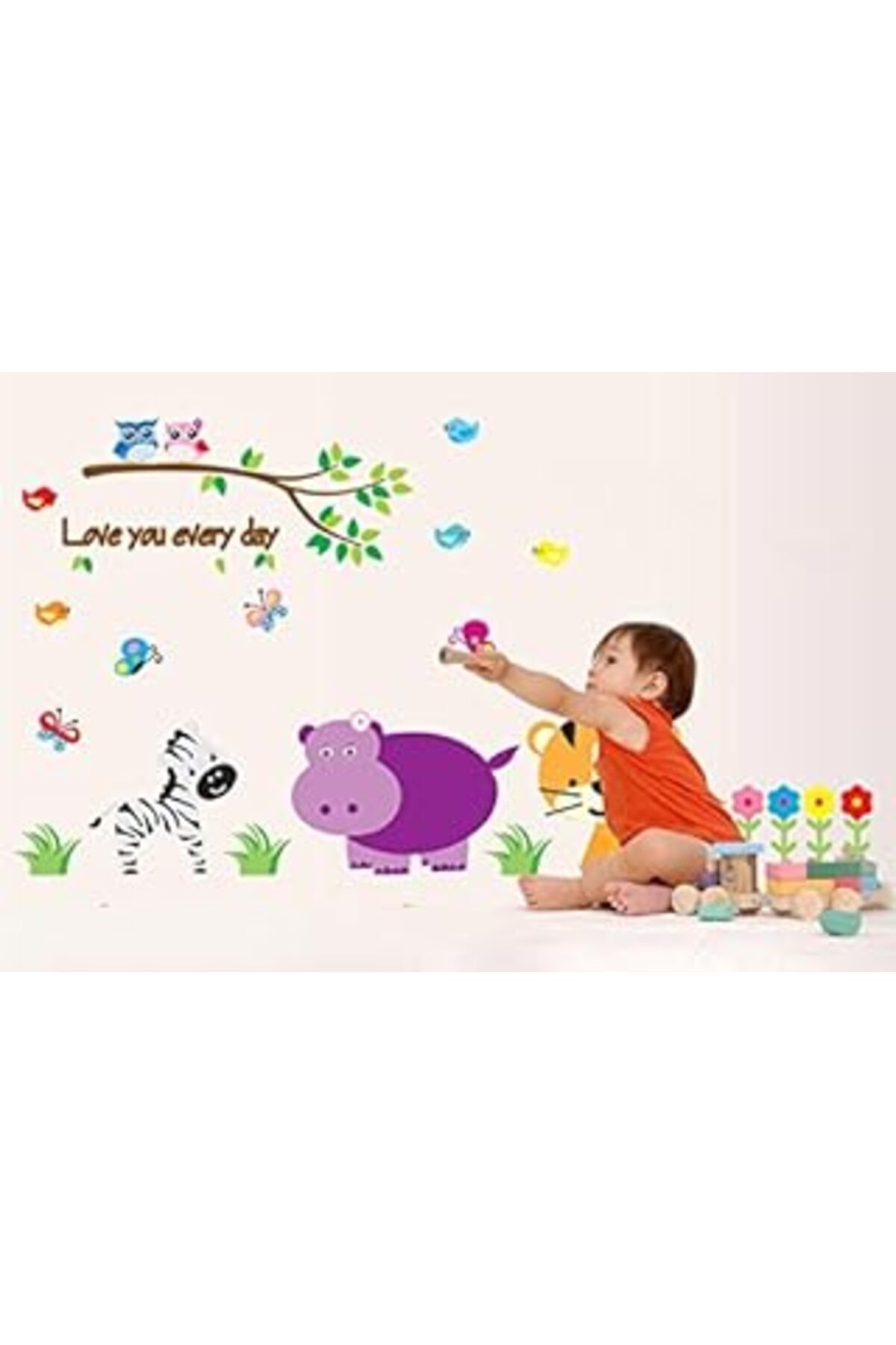 Mu Art Crystal Kids Çocuk Odası Dekorasyonu Sevimli Hayvanlar Hediyelik Duvar Dekoru Pvc Duvar Sticker