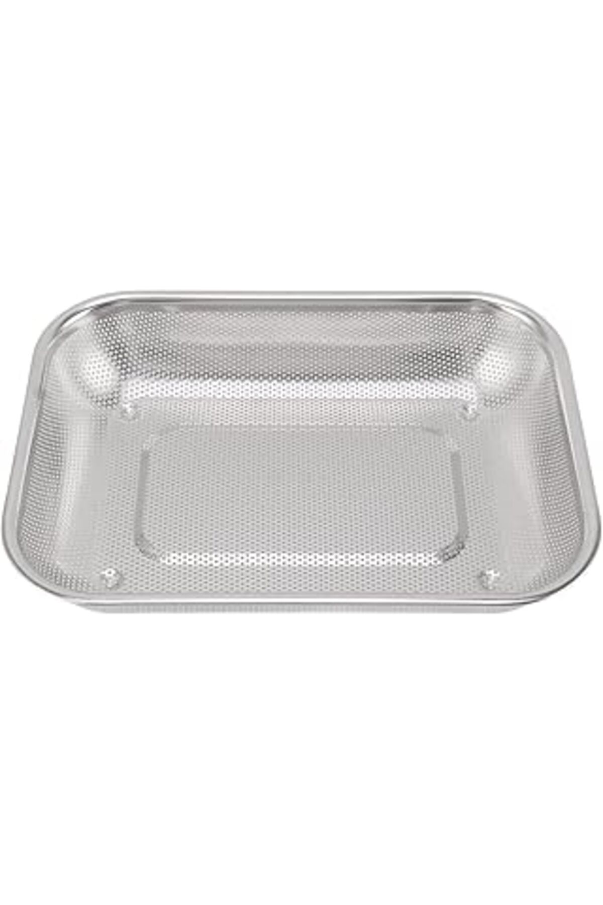 karadağsb Mallart Paslanmaz Çelik Delikli Süzgeç, 38X28X6.5 Cm, Mutfak Sebze Meyve Yıkama Makarna Süzme Sepet