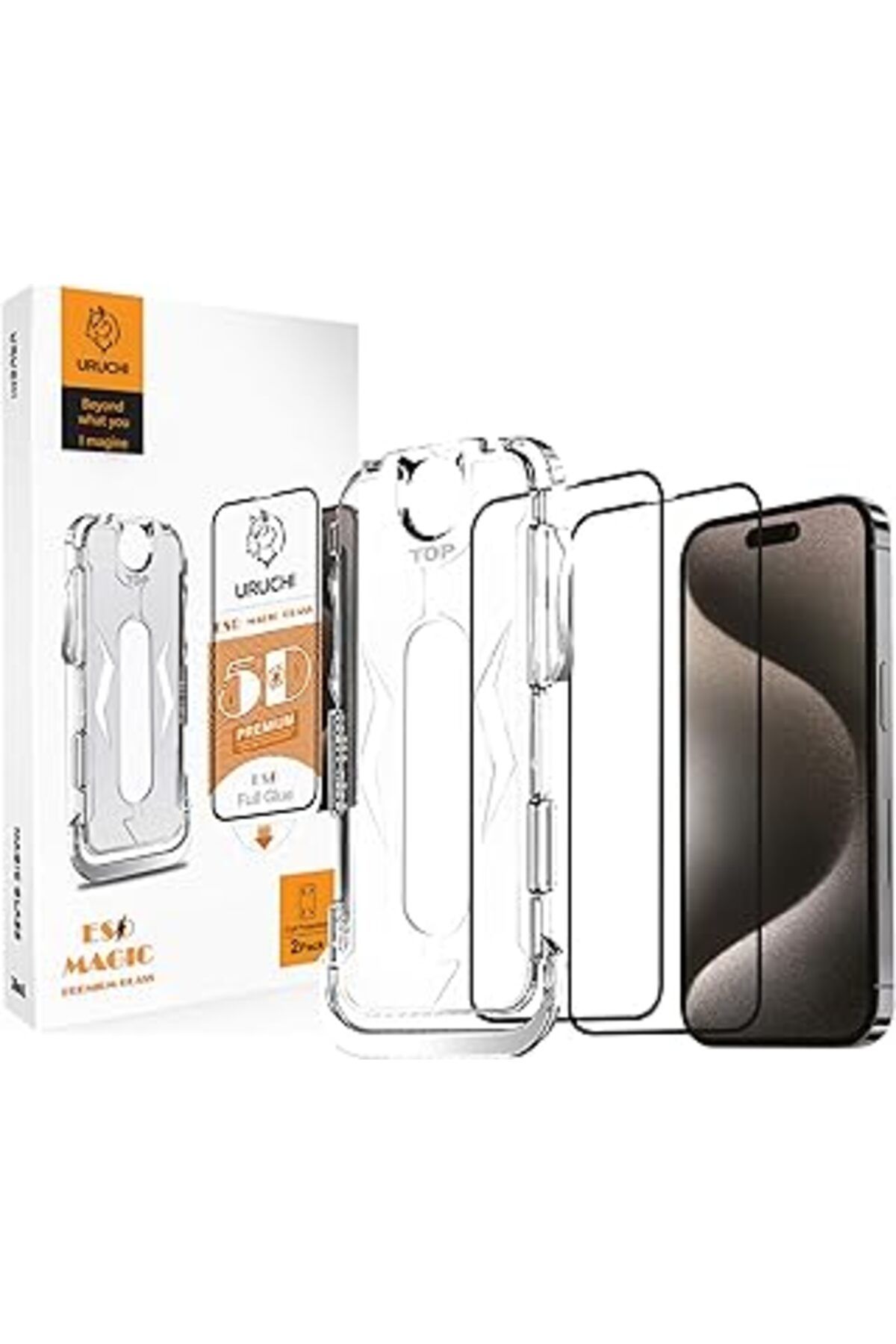 Pazarcan Uruchi Apple Iphone 14/13 Pro/13 (6.1'') İle Uyumlu Premium Hizalama Aparatlı Ve Takılırken Camın