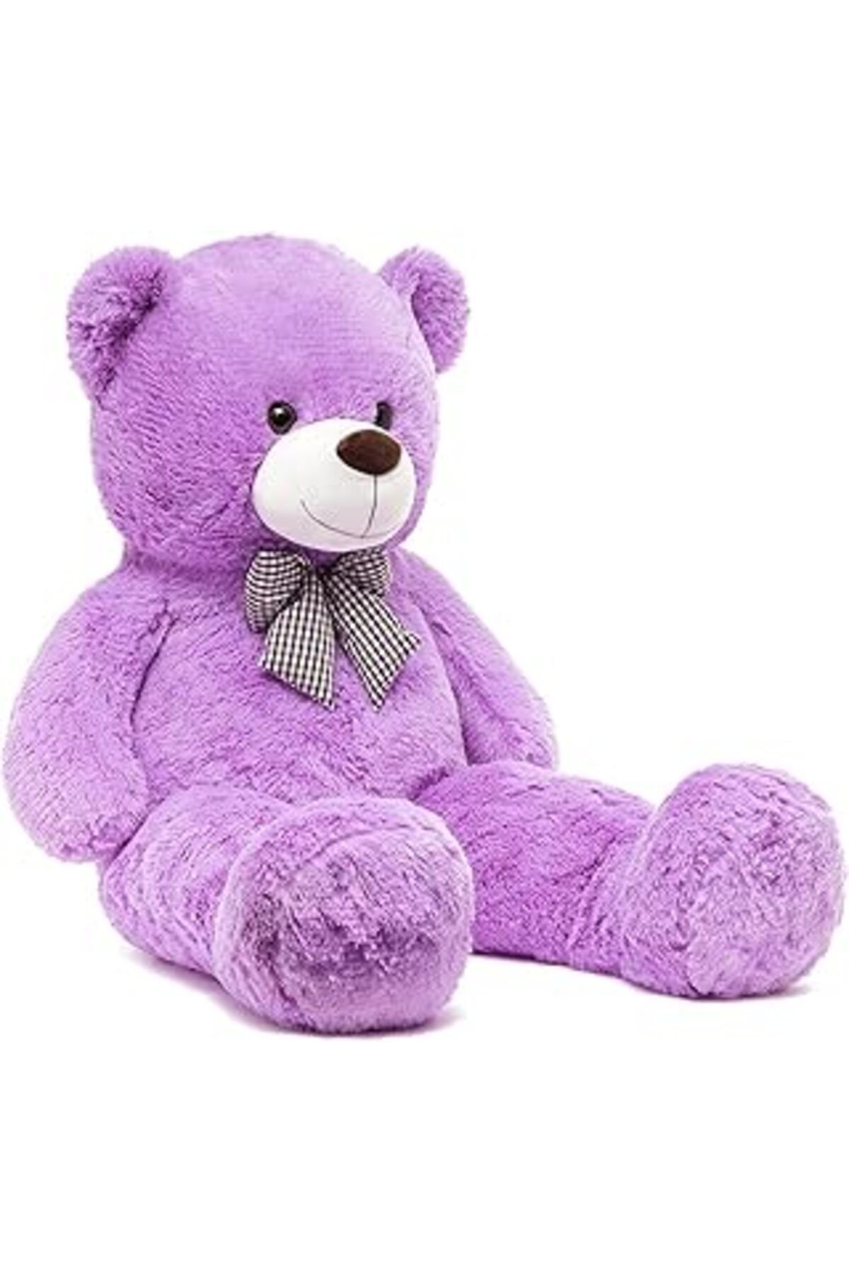 karadağsb 160 Cm Sevgiliye Özel Romantik Dev Boy Papyonlu Peluş Ayı-% 100 Yerli Lila