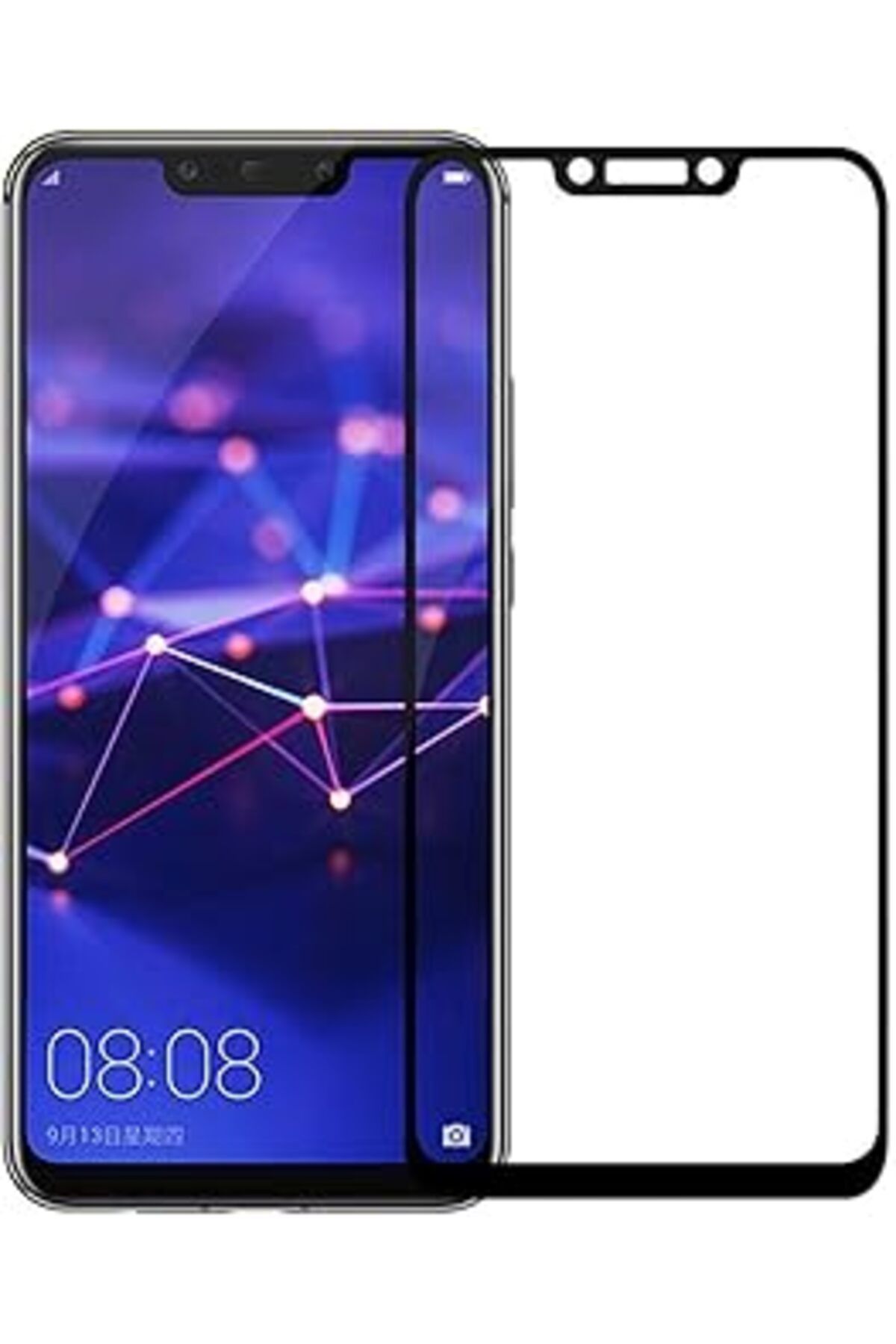 jupiter global bazaar Microsonic Huawei Mate 20 Lite Tam Kaplayan Temperli Cam Ekran Koruyucu Siyah
