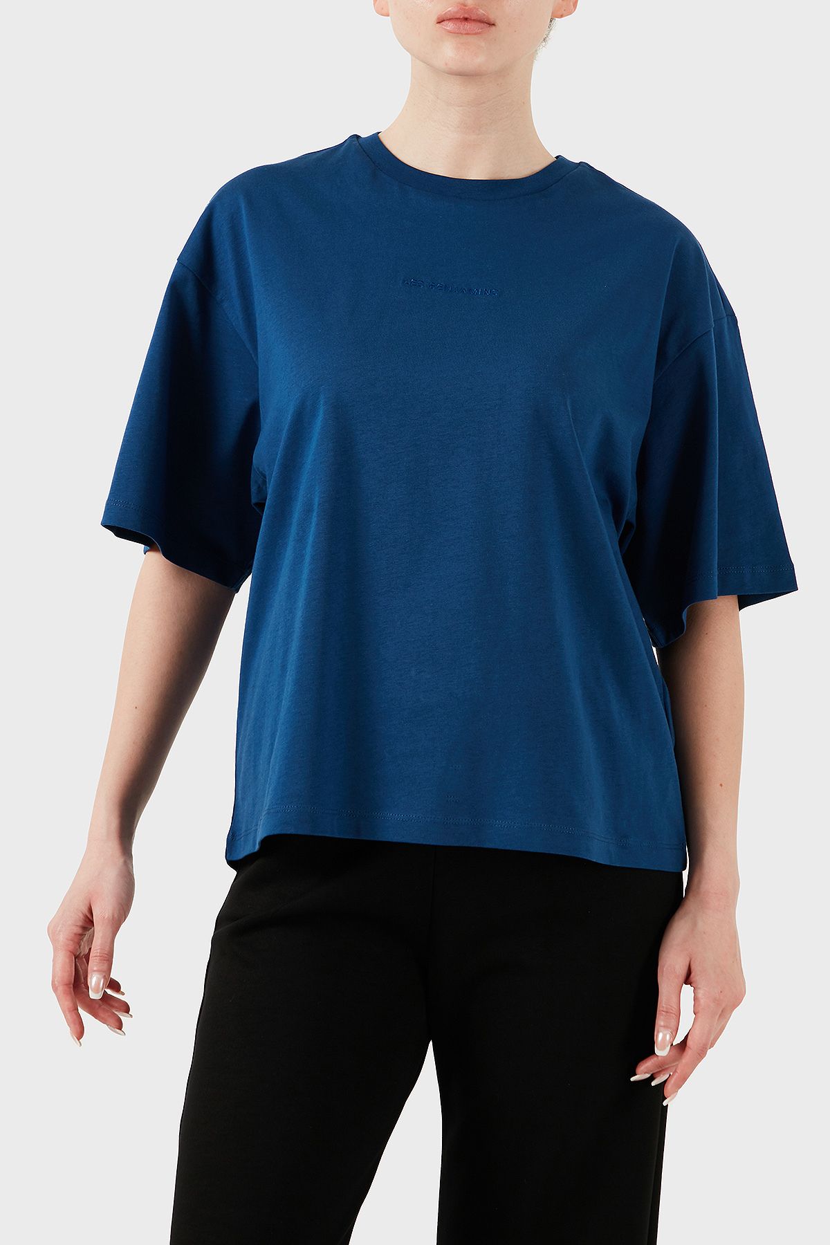 LES BENJAMINS % 100 Pamuk Oversize Fit Bisiklet Yaka Logolu T Shirt T SHİRT LBNOOSESSFUTS